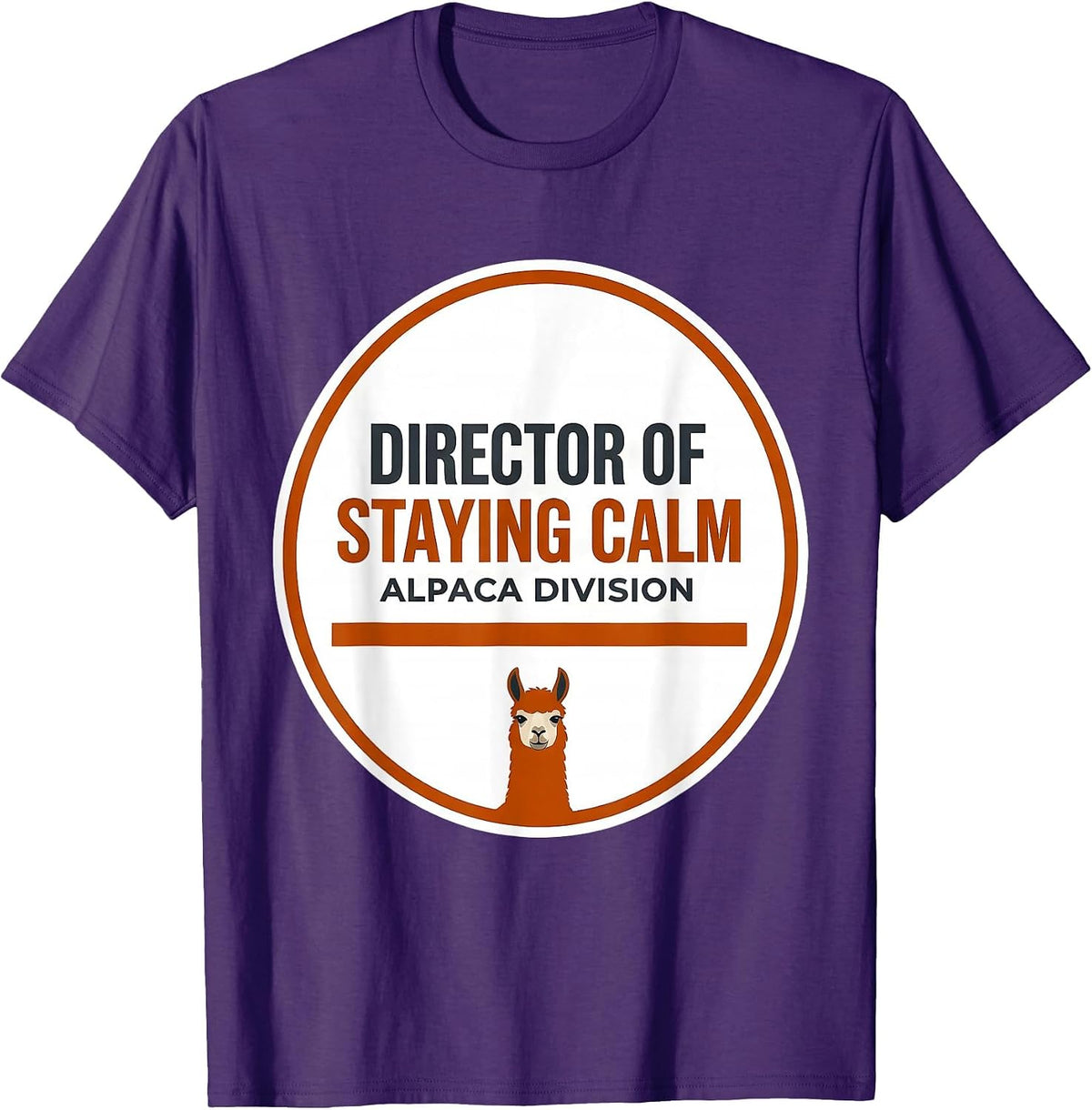 Men's Director Of Staying Calm, Alpaca Division Funny T-Shirt - Purple