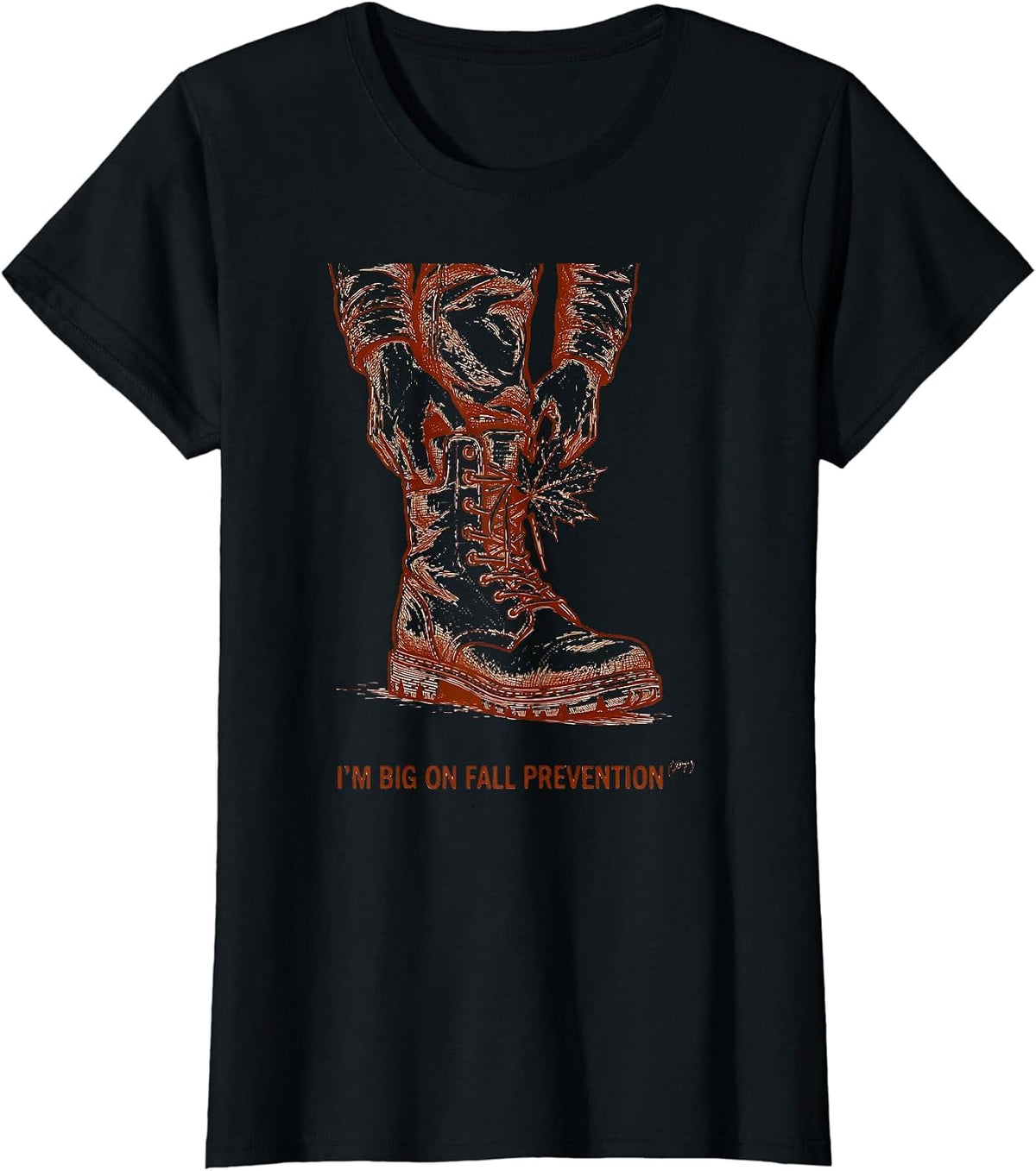 Women's I’m Big on Fall Prevention PT Funny Nurse Physical Therapy T-Shirt - Black