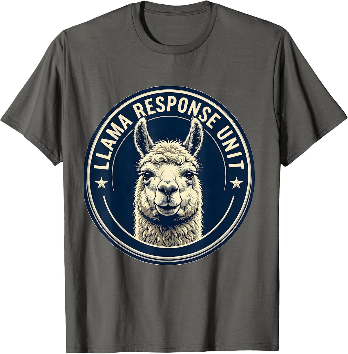 Llama Response Unit Funny Llama Alpaca Lover Gift T-Shirt - Asphalt Grey