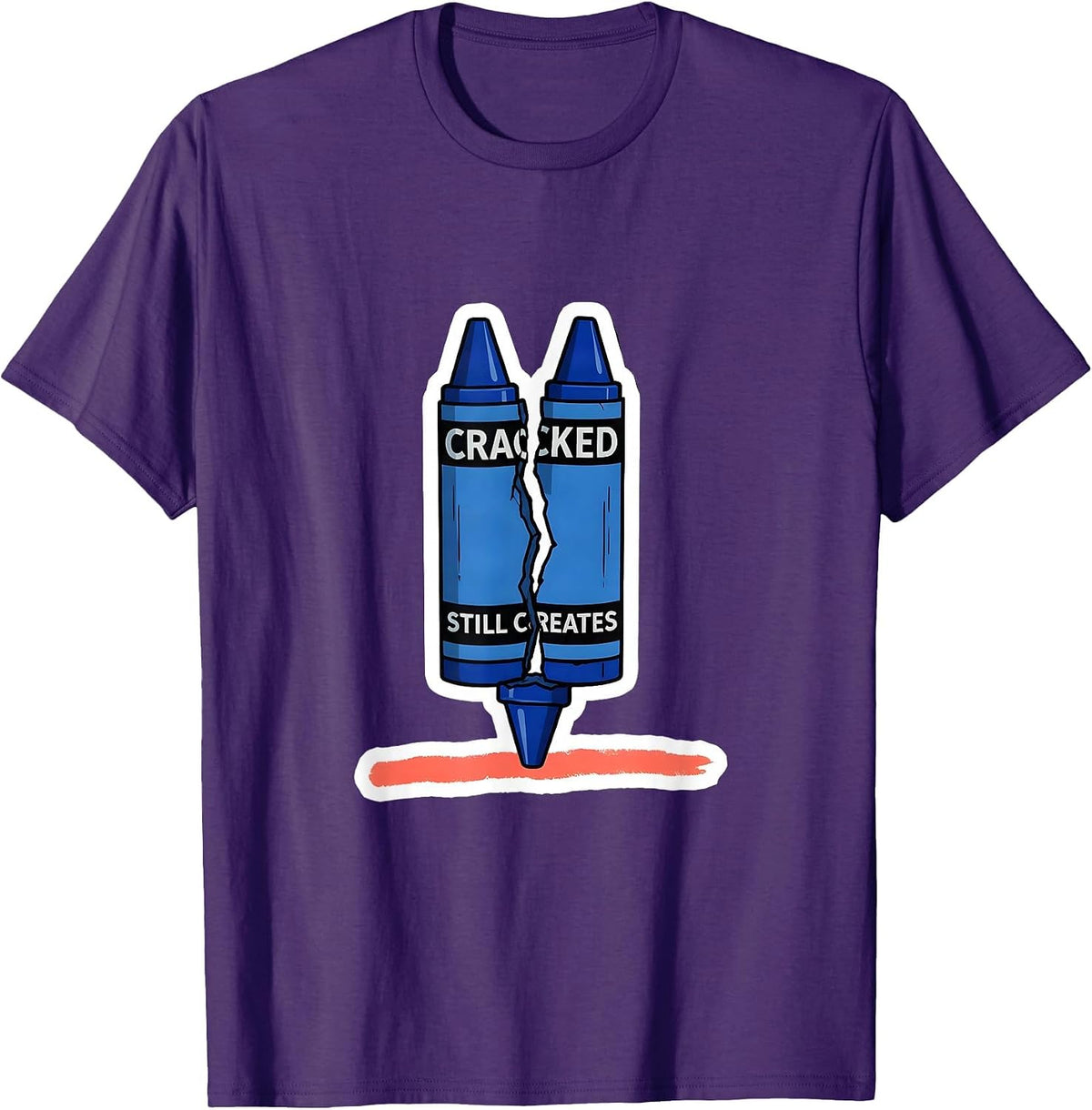 Men's Cracked Still Creates Inspirational Teacher Mental Health T-Shirt - Purple