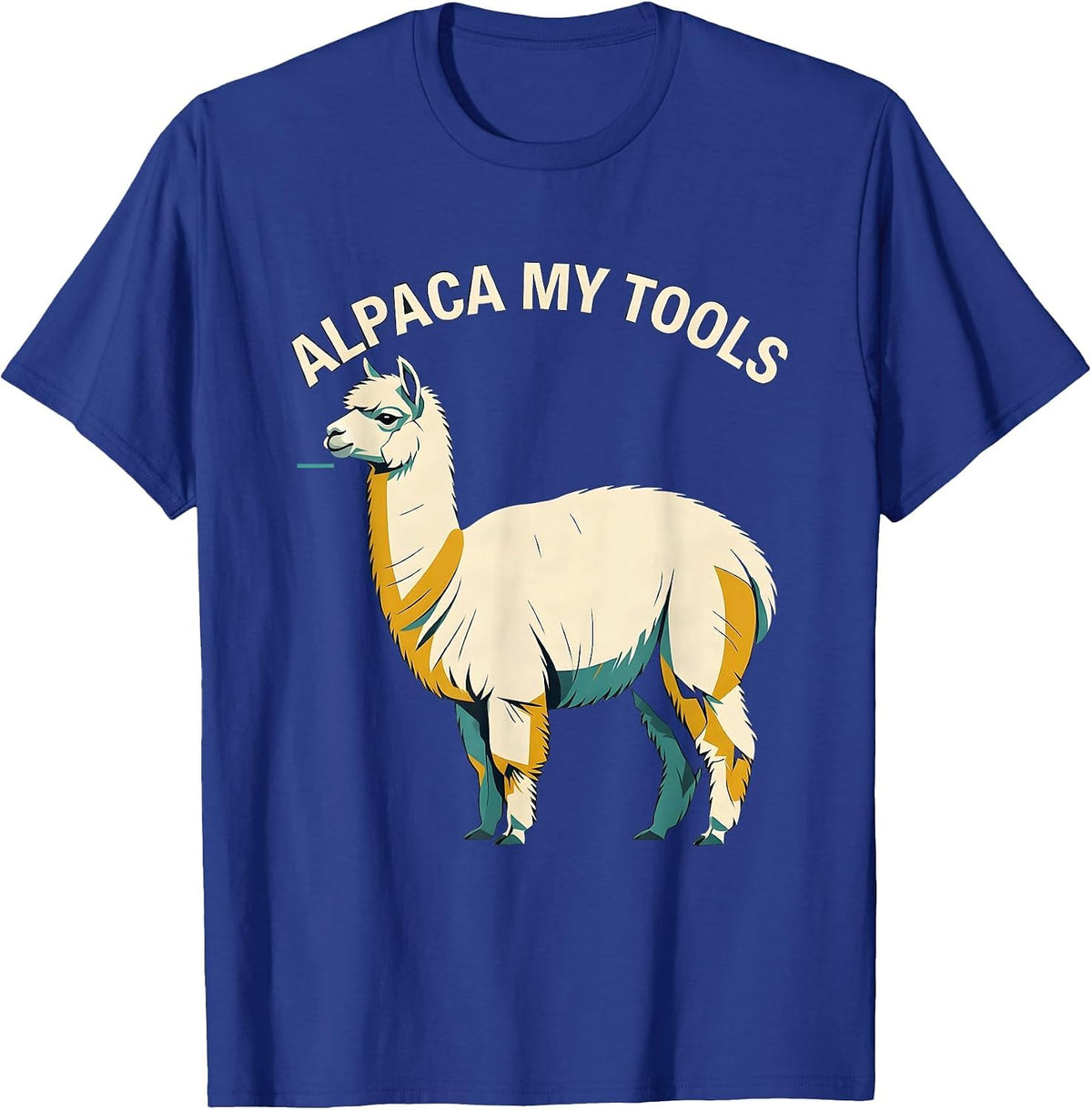 Men's Alpaca My Tools Midcentury Modern Funny Alpaca Lover Gift T-Shirt - Royal Blue