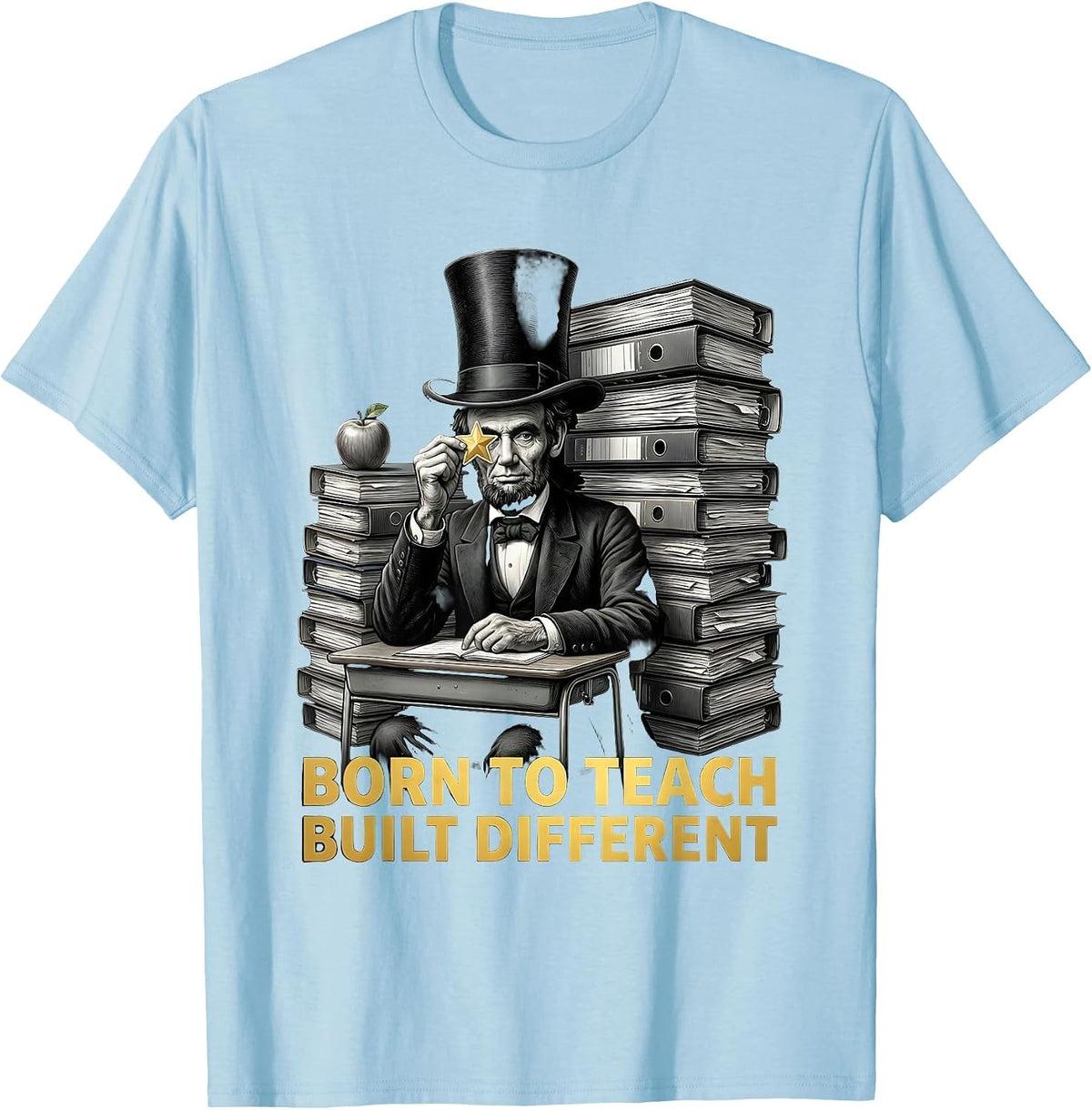Men's Born to Teach Built Different Sped Teacher Design T-Shirt - Baby Blue