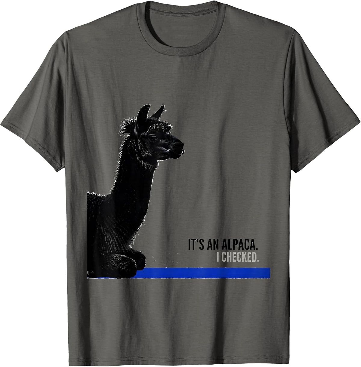 It's An Alpaca I Checked Funny Alpaca Lover Men Humor T-Shirt - Asphalt Grey