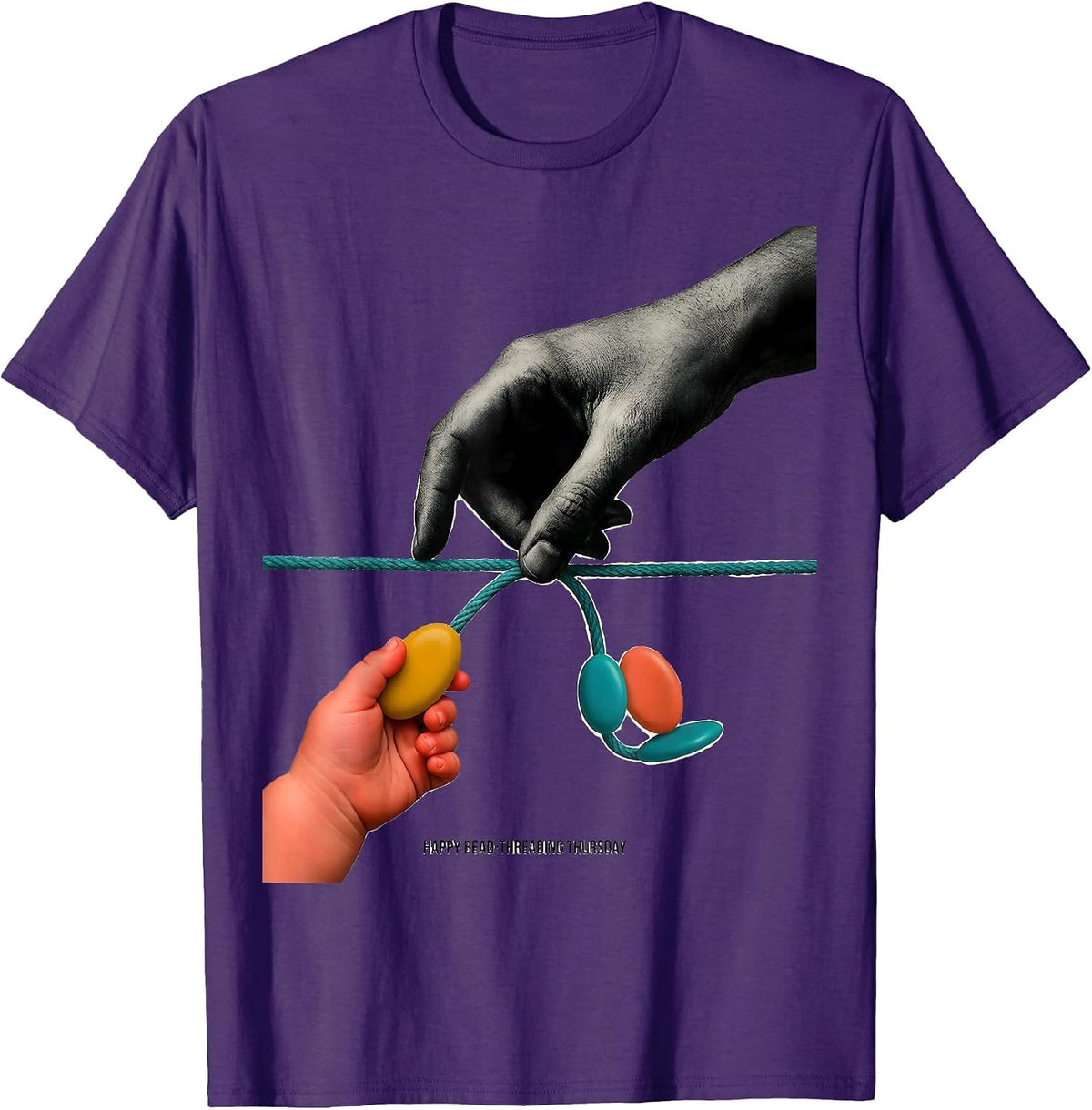 Happy Bead-Threading Thursday Occupational Therapy OT T-Shirt - Purple
