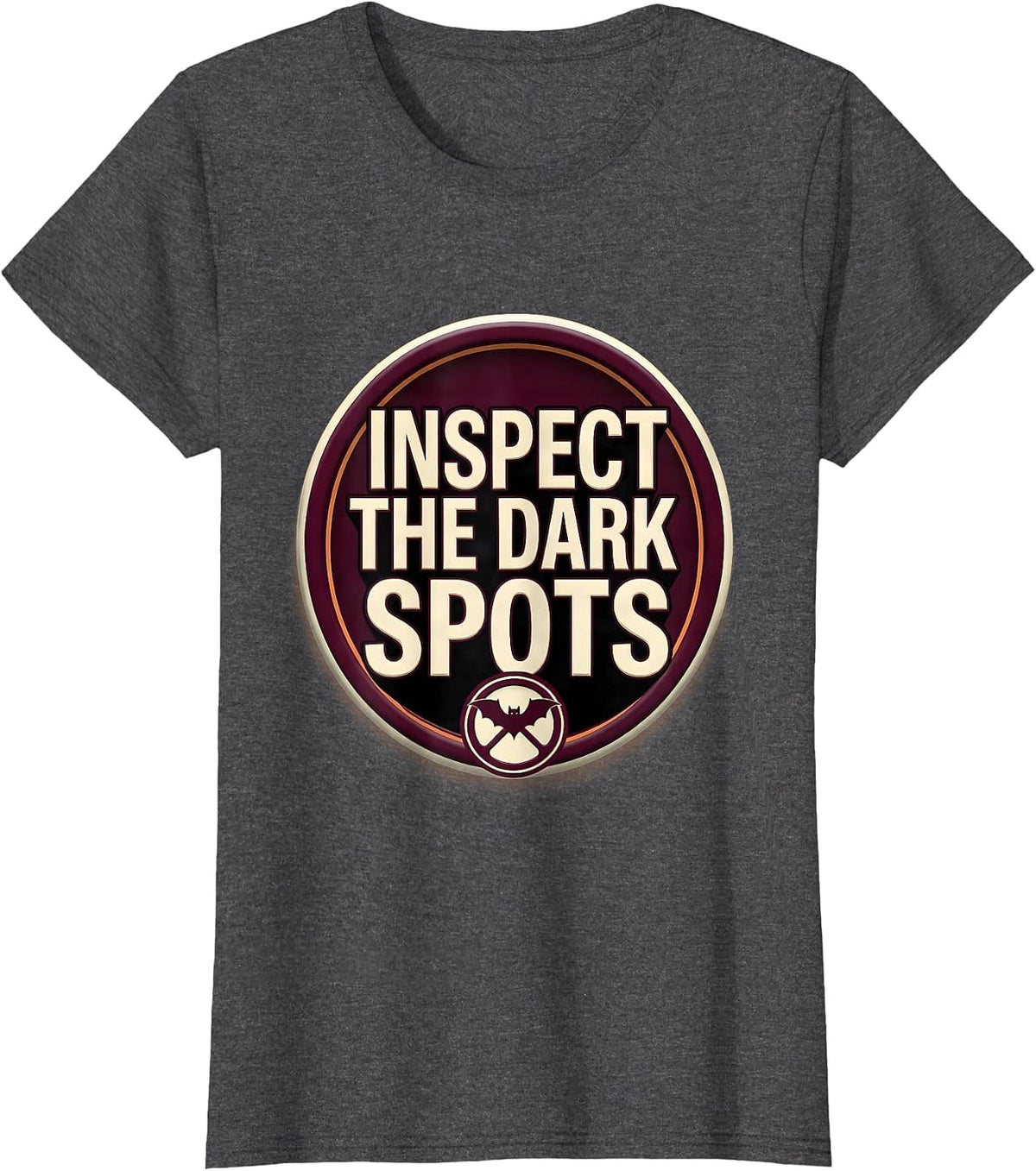 Women's Inspect The Dark Spots Funny Dermatology Halloween T-Shirt - Dark Heather Grey