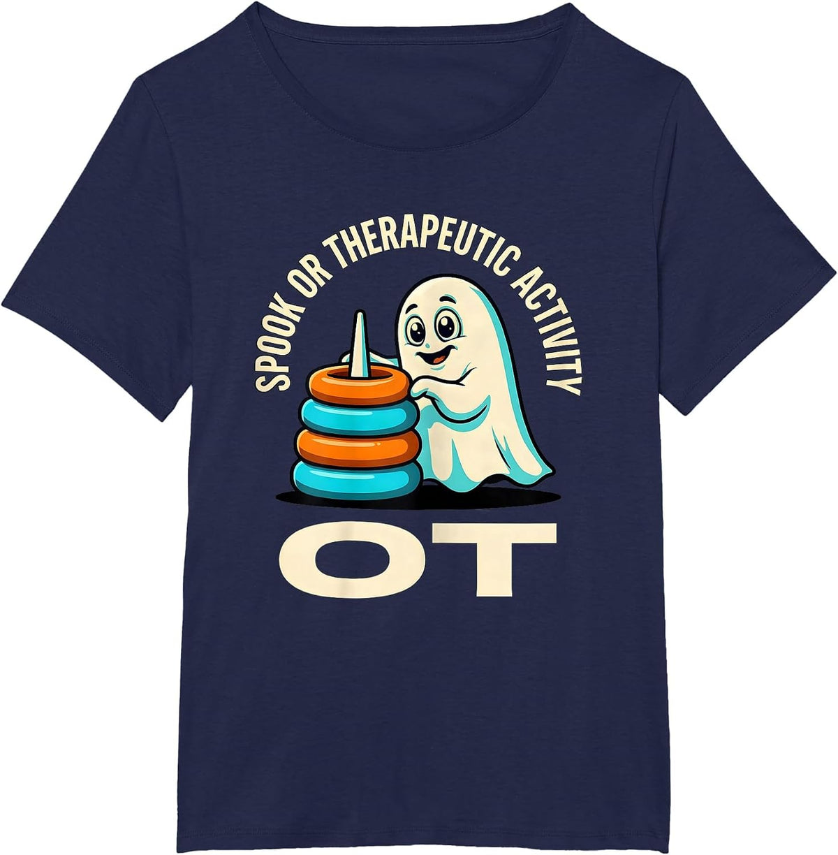 Women's Spook Or Therapeutic Activity OT Funny Occupational T-Shirt - Navy Blue