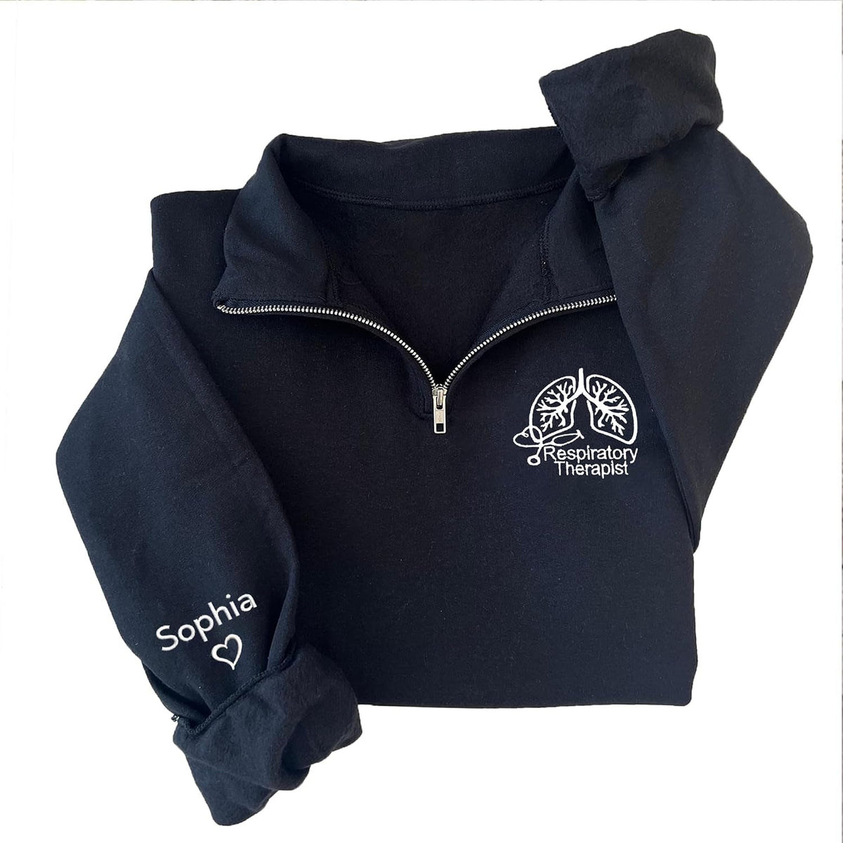 Chillever Personalized Embroidered Respiratory Therapist Sweatshirt, Custom RT Gift for Her, RT Graduation Gifts - A3