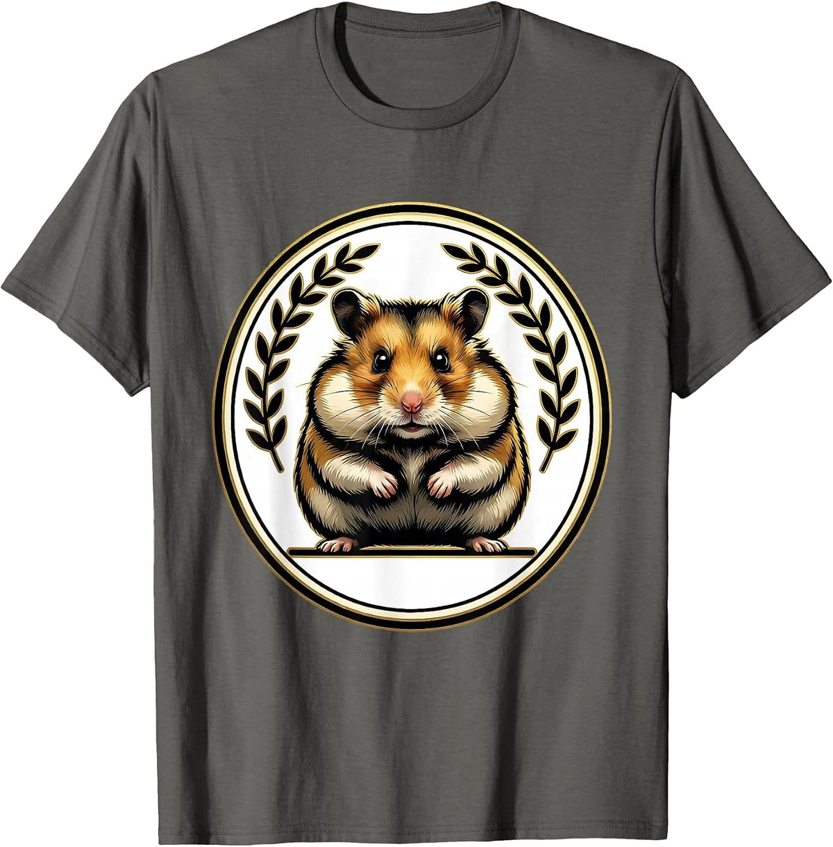 Men's Hamster Cheeks Sign Painter Showcard Funny Small Animal T-Shirt - Asphalt Grey