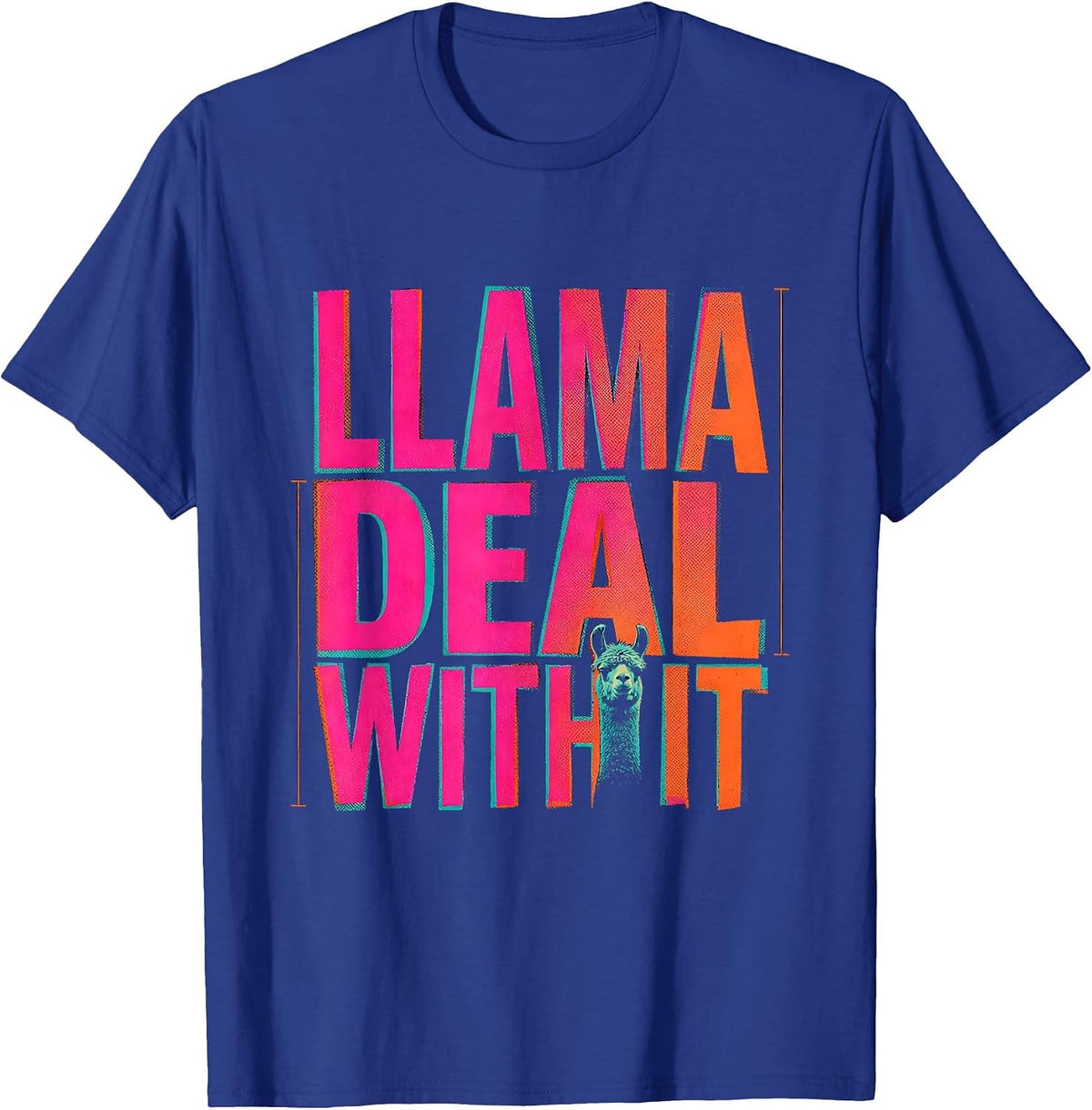 Llama Deal With It Funny Alpaca Animal Lover Humor T-Shirt - Royal Blue