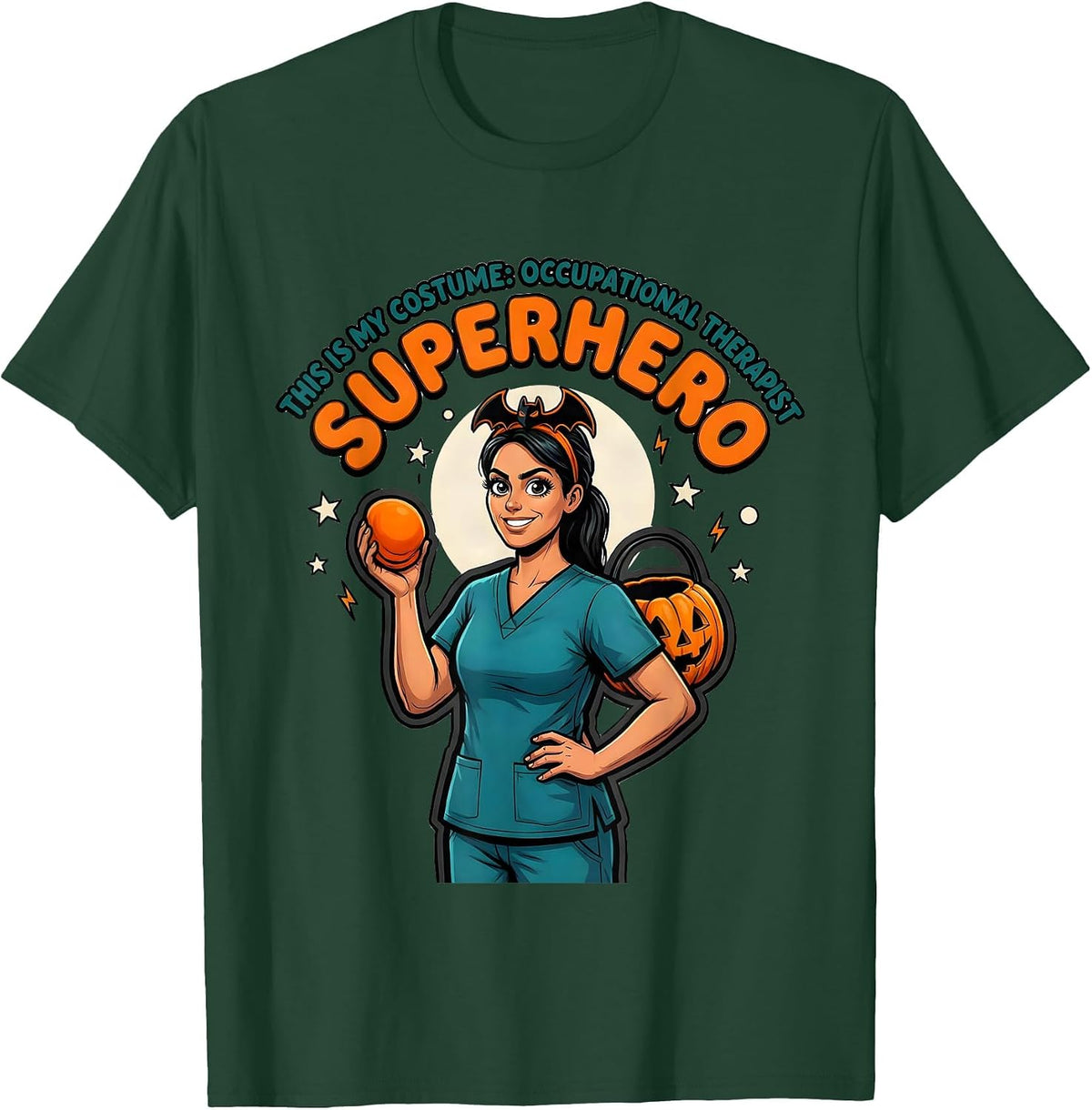 THIS IS MY COSTUME: OCCUPATIONAL THERAPIST SUPERHERO T-Shirt - Dark Green