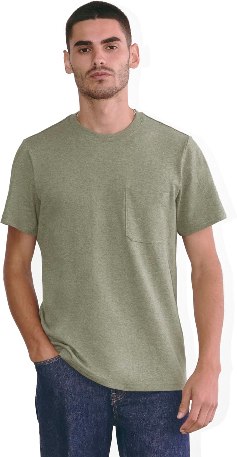 Everlane Men's Men's Premium-Weight Cotton Pocket Tee - Heather Sage Green