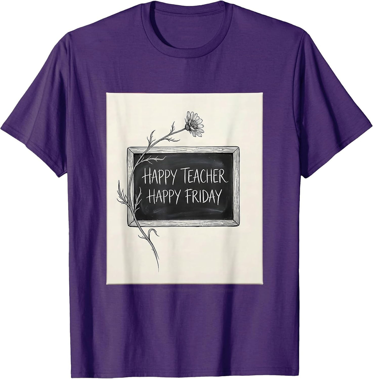 Happy Teacher Happy Friday Fri Yay Design T-Shirt - Purple