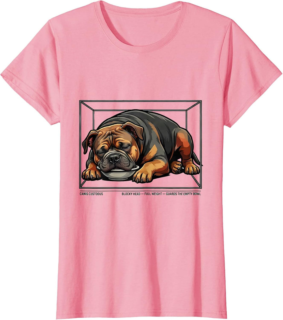 Women's Canis Custodus Pitbull Dog Mom Humor T-Shirt - Pink