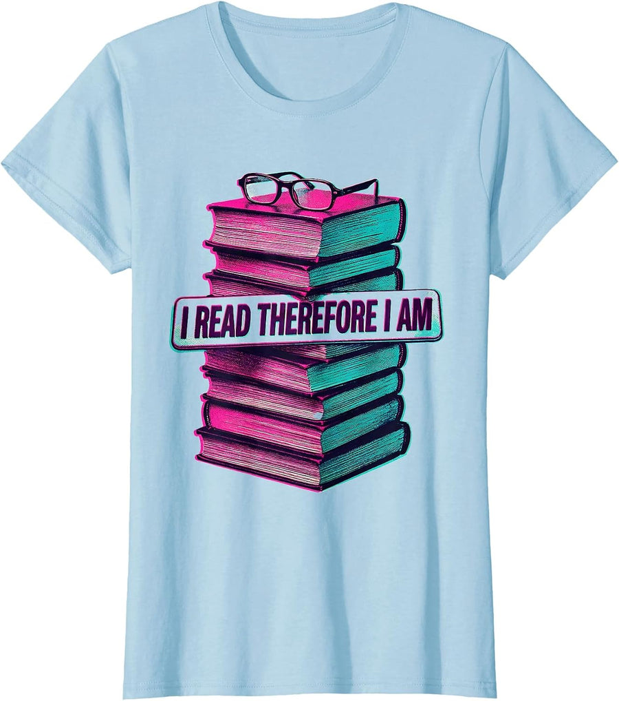 Women's I Read Therefore I Am English Teacher Design T-Shirt - Baby Blue