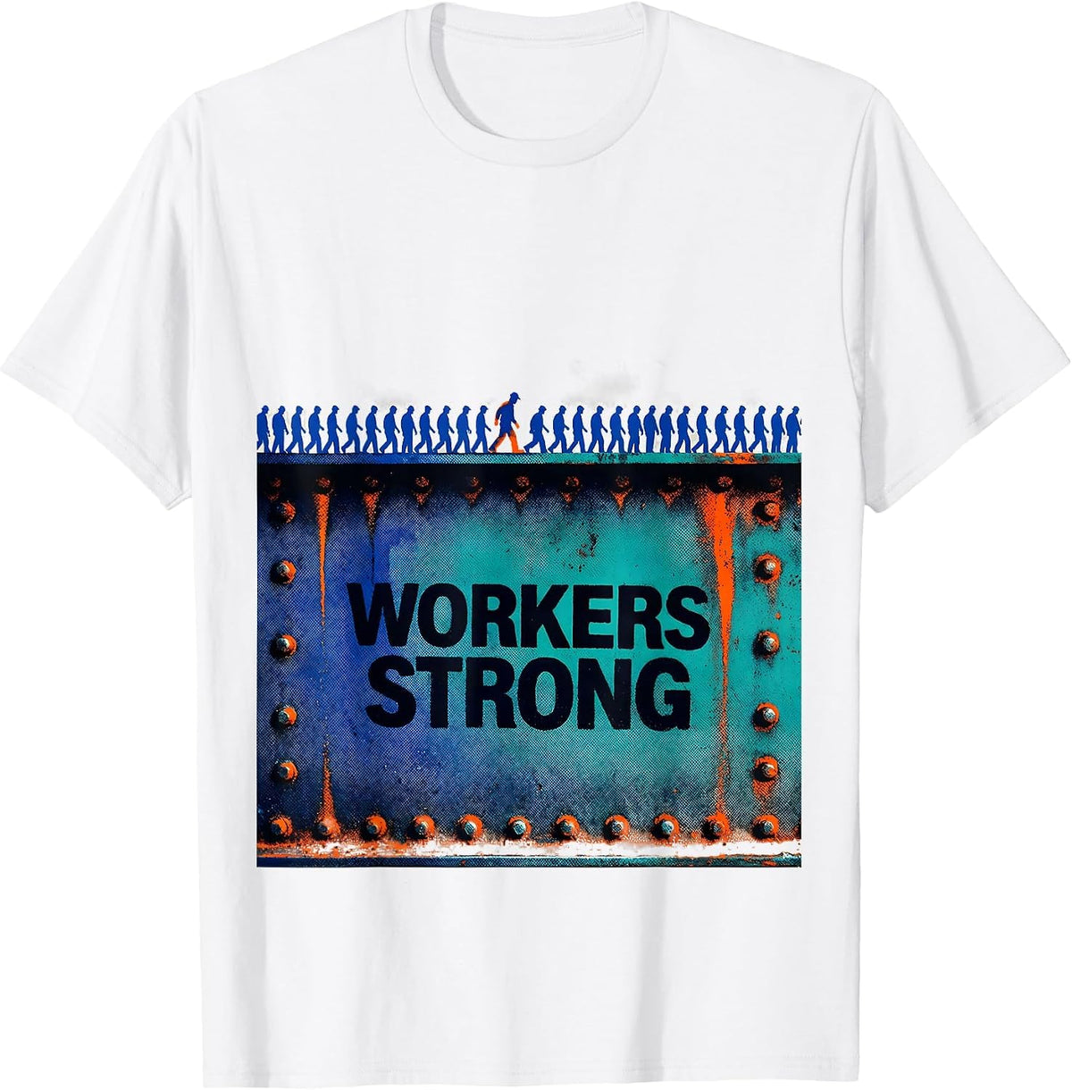 Men's Workers Strong Risograph Union Worker Solidarity Pride Labor T-Shirt - White