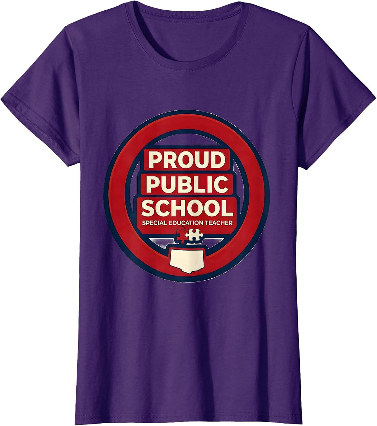 Women's Proud Public School Special Education Teacher Educator T-Shirt - Purple
