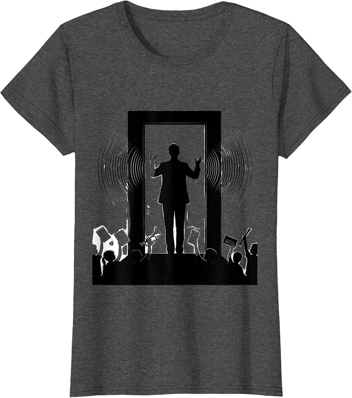 Women's Music Teacher Classroom Sound Burst Back To School T-Shirt - Dark Heather Grey
