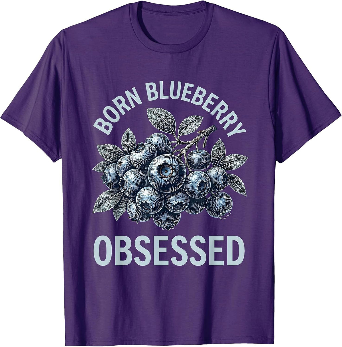 Men's Born Blueberry Obsessed Red White and Blueberries T-Shirt - Purple