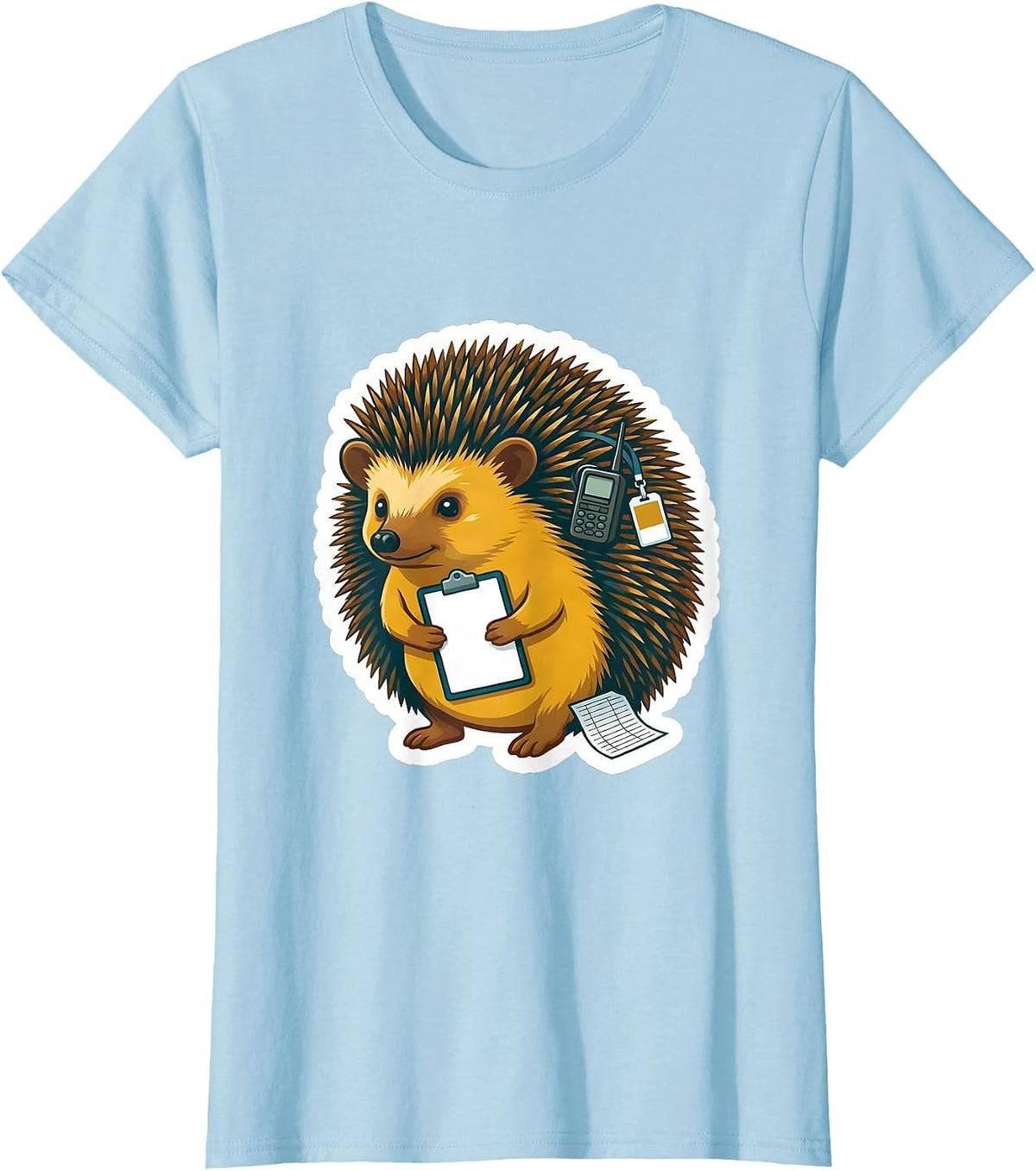 Women's Hedgehog Aide Para Normal Activities SPED Teacher Aide T-Shirt - Baby Blue