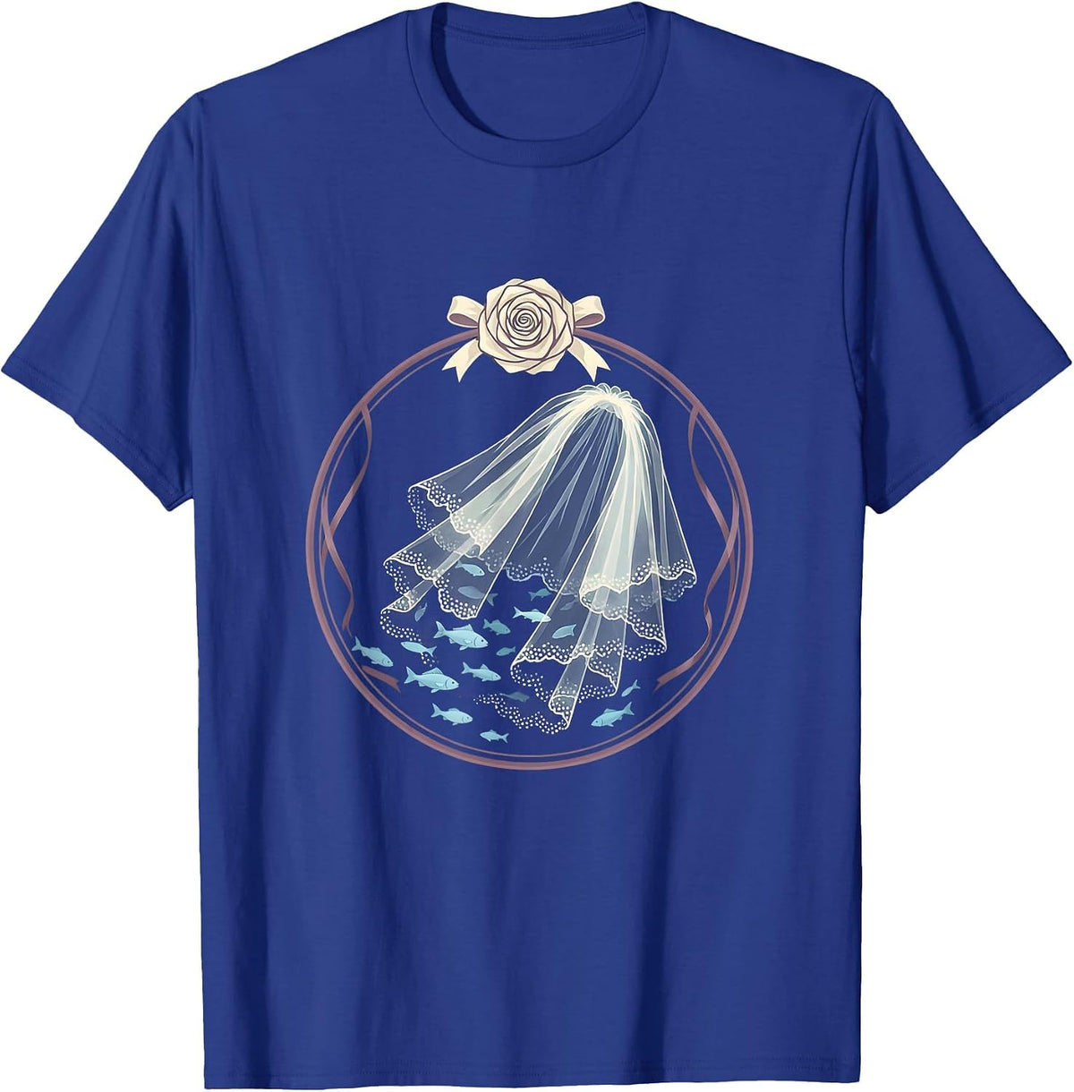 Bridal Veil Underwater Ocean Dream Graphic T-Shirt - Royal Blue