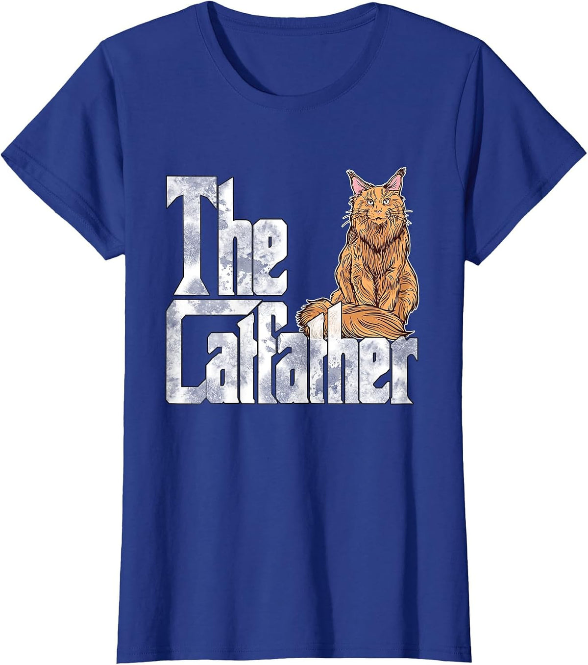 Cat Dad The Catfather Maine Coon Cat Father Kitty Daddy T-Shirt - Royal Blue