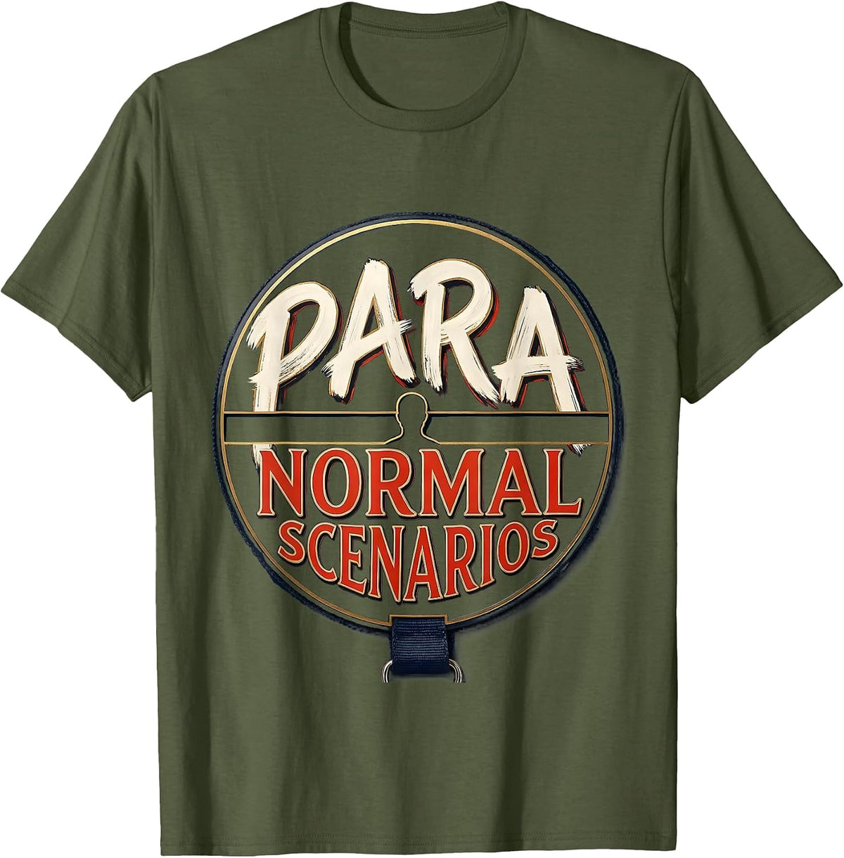 Men's Para Normal Scenarios Ghost Sped Teacher Halloween T-Shirt - Olive Green