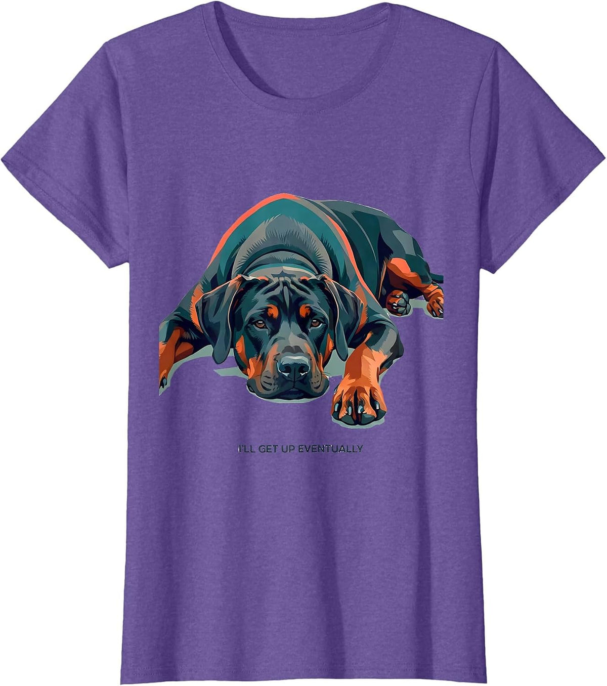 Women's I’ll Get Up Eventually Rhodesian Ridgeback Dog Lover Humor T-Shirt - Purple Heather
