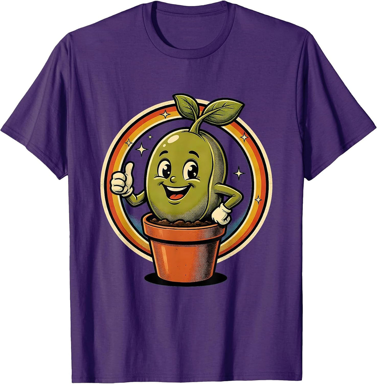Preschool Teacher Bean Sprout Growing Plant T-Shirt - Purple