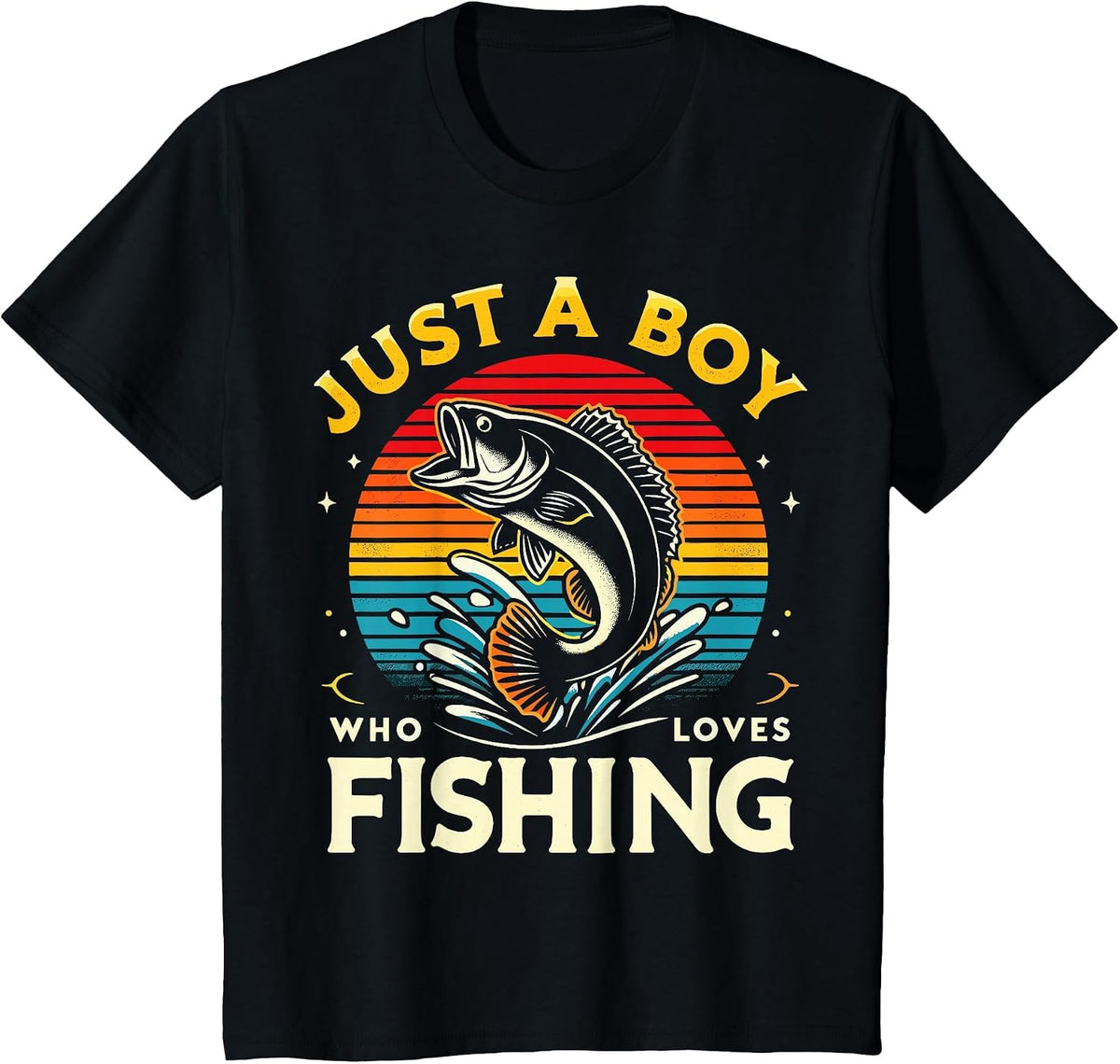 Fishing Funny Fisherman Bass Fish T-Shirt - Black