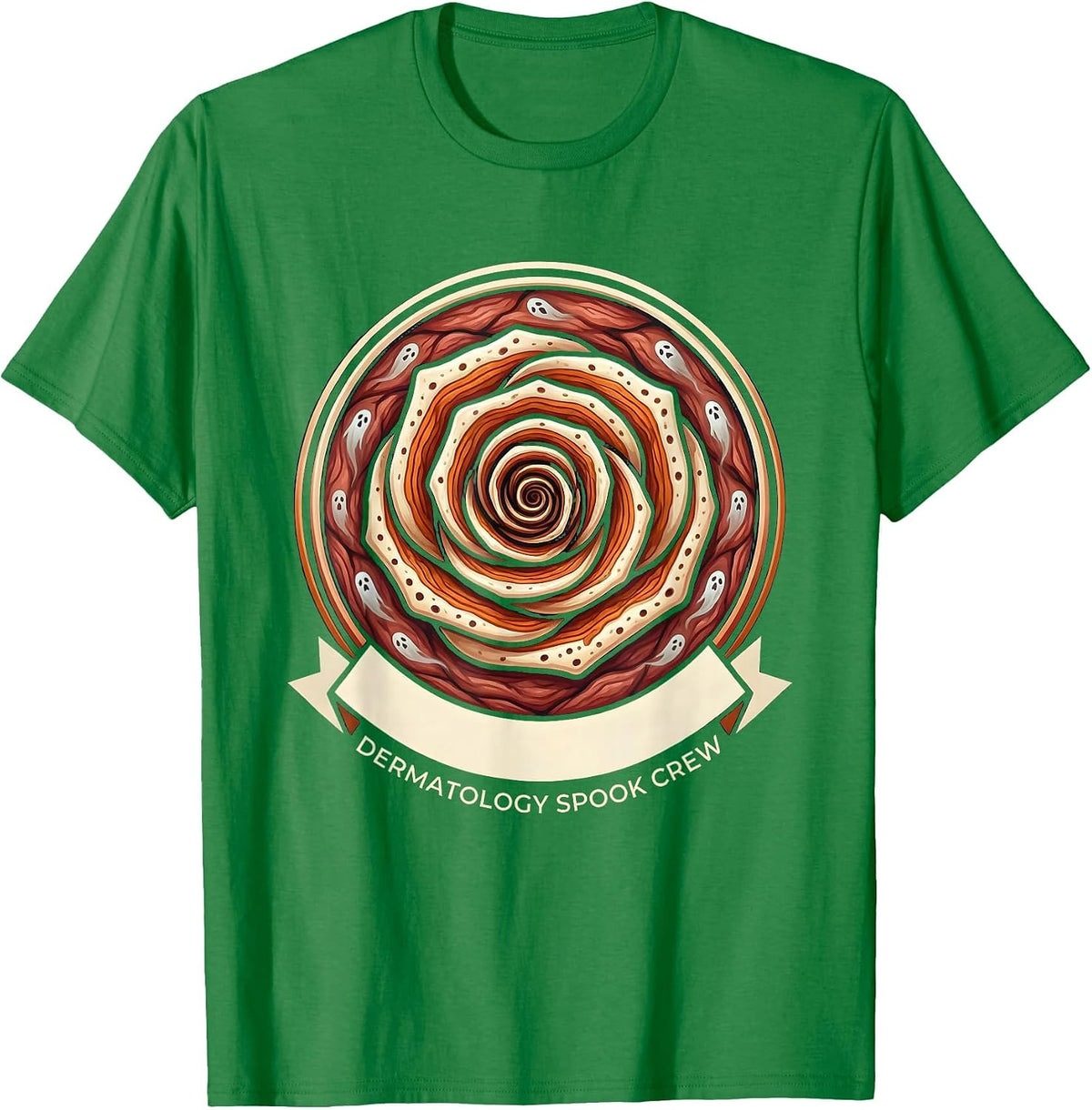 Men's Dermatology Spook Crew Funny Medical Crew Halloween T-Shirt - Kelly Green