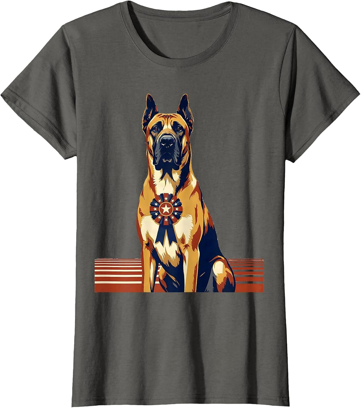 Women's Great Dane Patriotic 4th of July Dog Breed Pride T-Shirt - Asphalt Grey