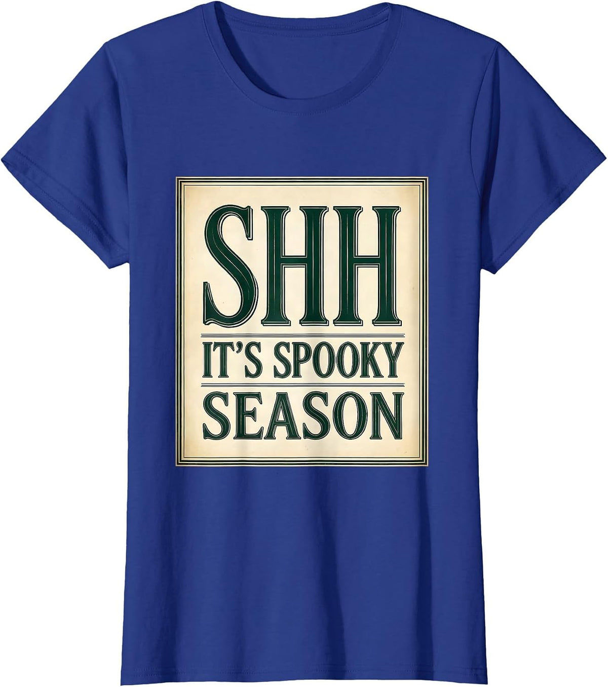 Women's Boo Crew Librarian Shh It's Spooky Season T-Shirt - Royal Blue