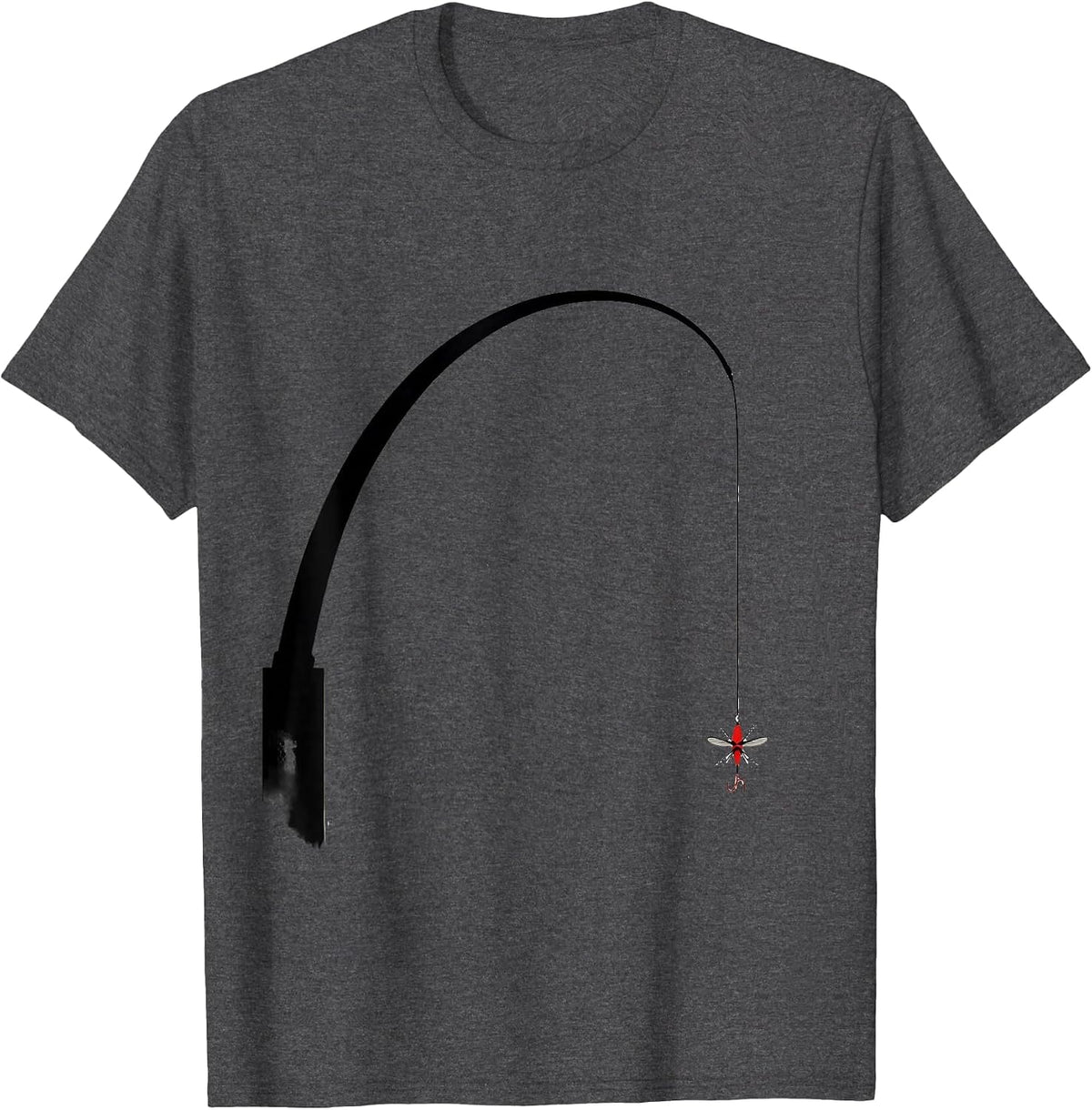 Men's Fly-Fishing Rod Christian Fisherman Faith Gift T-Shirt - Dark Heather Grey