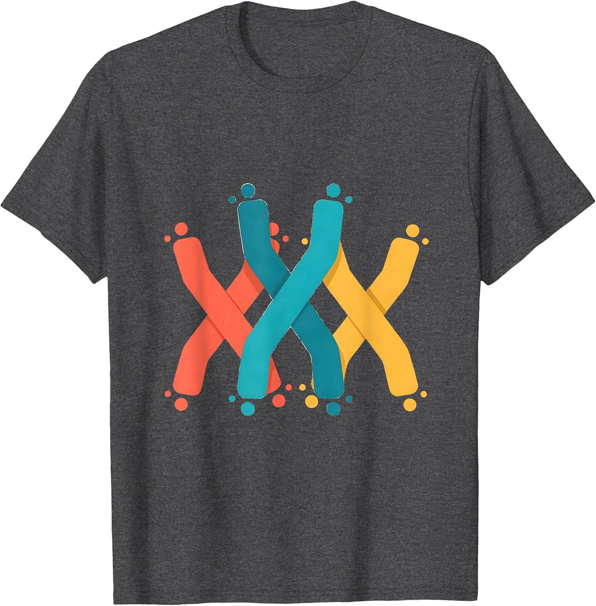 Down Syndrome Awareness Bold Chromosome Graphic T-Shirt - Dark Heather Grey