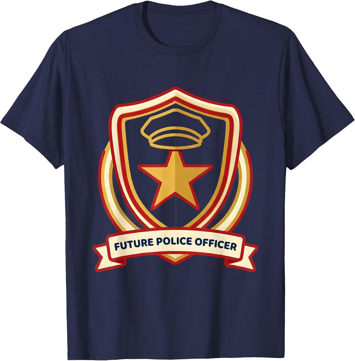 Men's Future Police Officer Kids Police Costume Play Toddler T-Shirt - Navy Blue