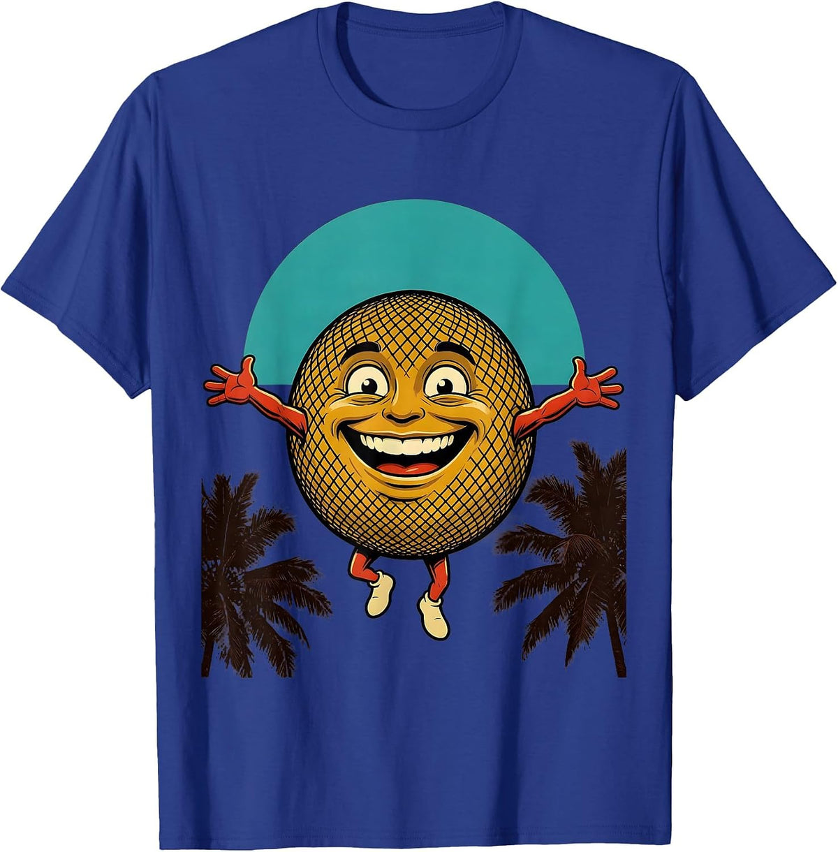 Men's Filipino Fisherman Casting Net Tropical Sunrise T-Shirt - Royal Blue