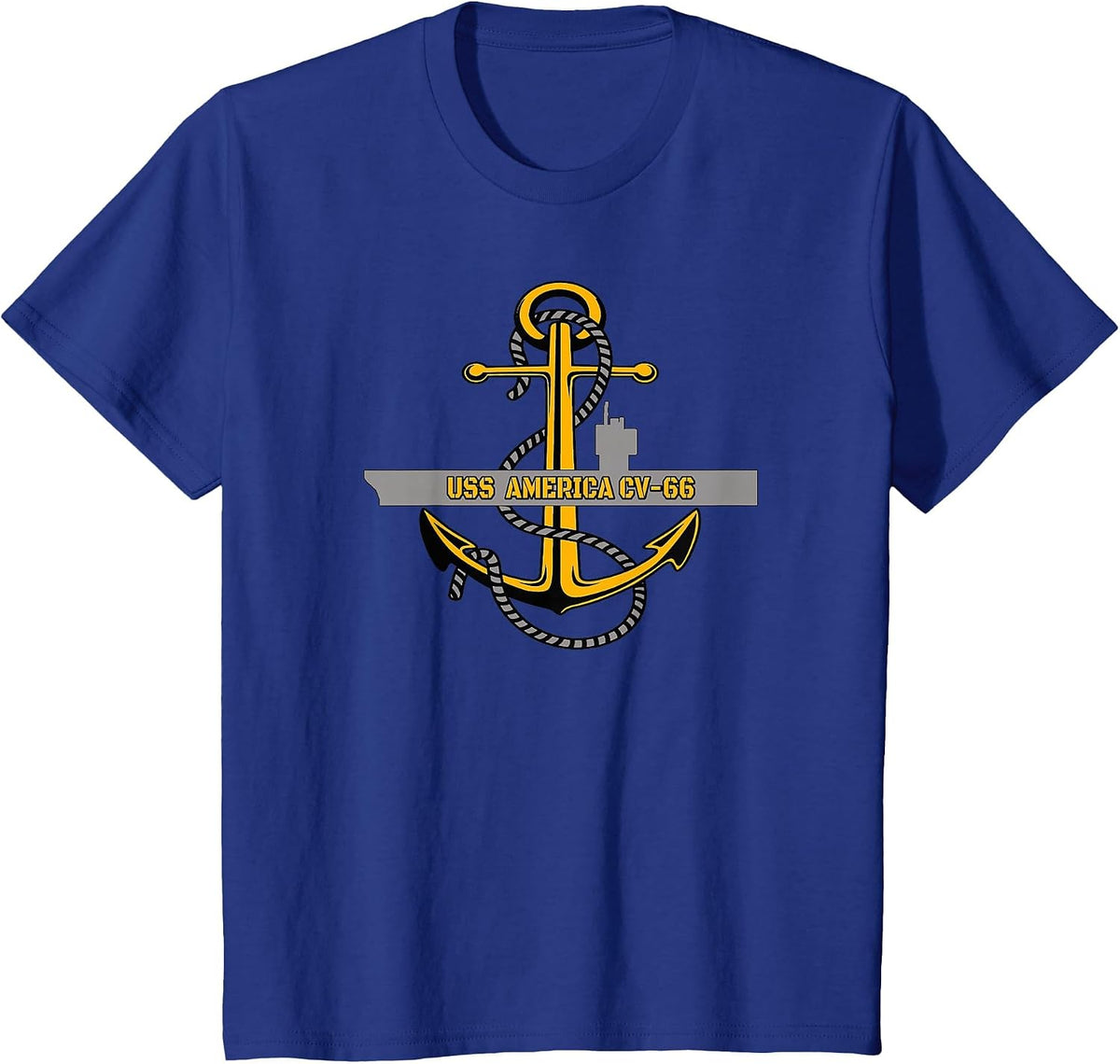 Aircraft Carrier USS America CV-66 Veterans Day Front&Back T-Shirt - Royal Blue