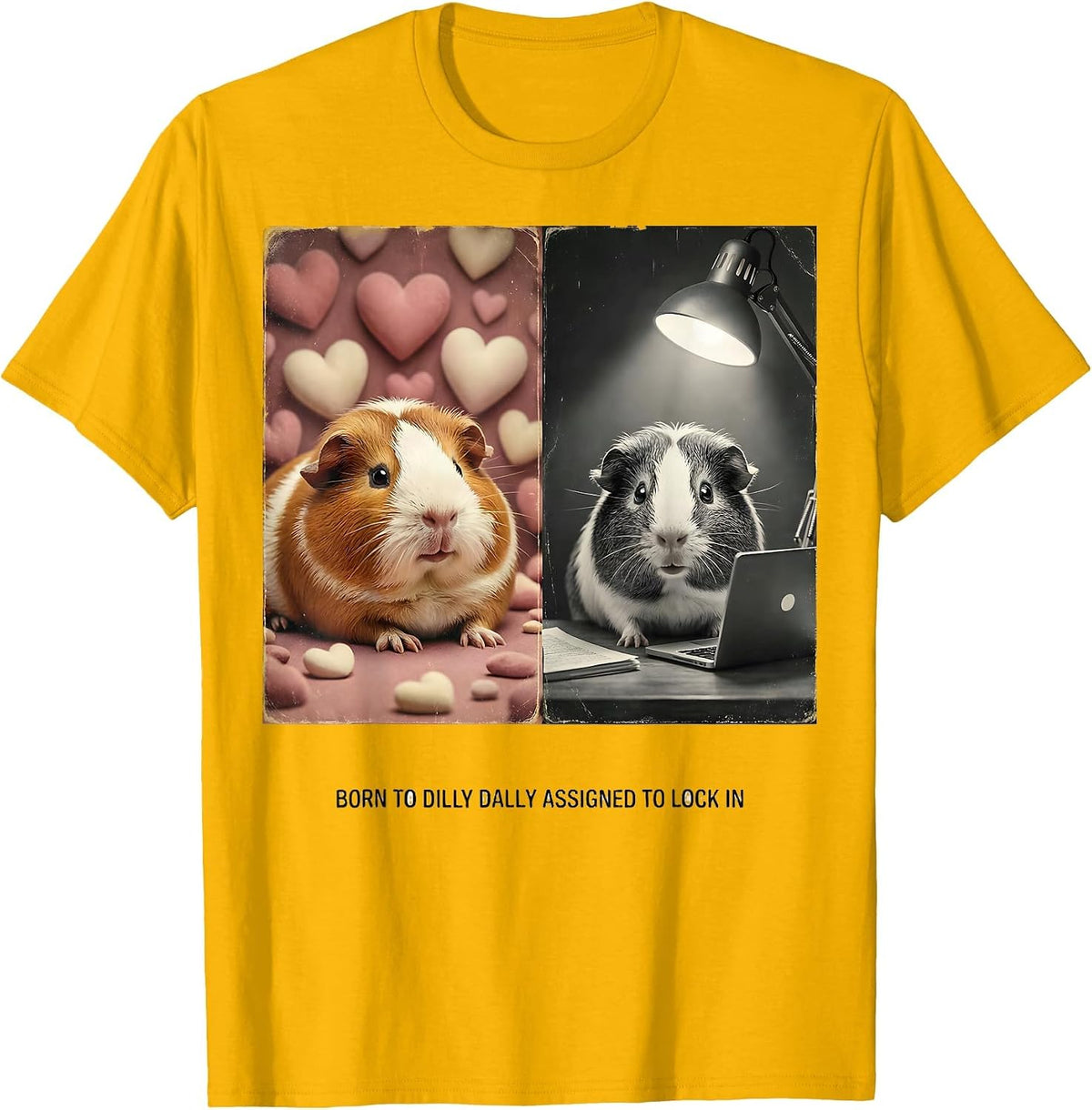 Born To Dilly Dally Assigned To Lock In Vintage T-Shirt - Golden Yellow