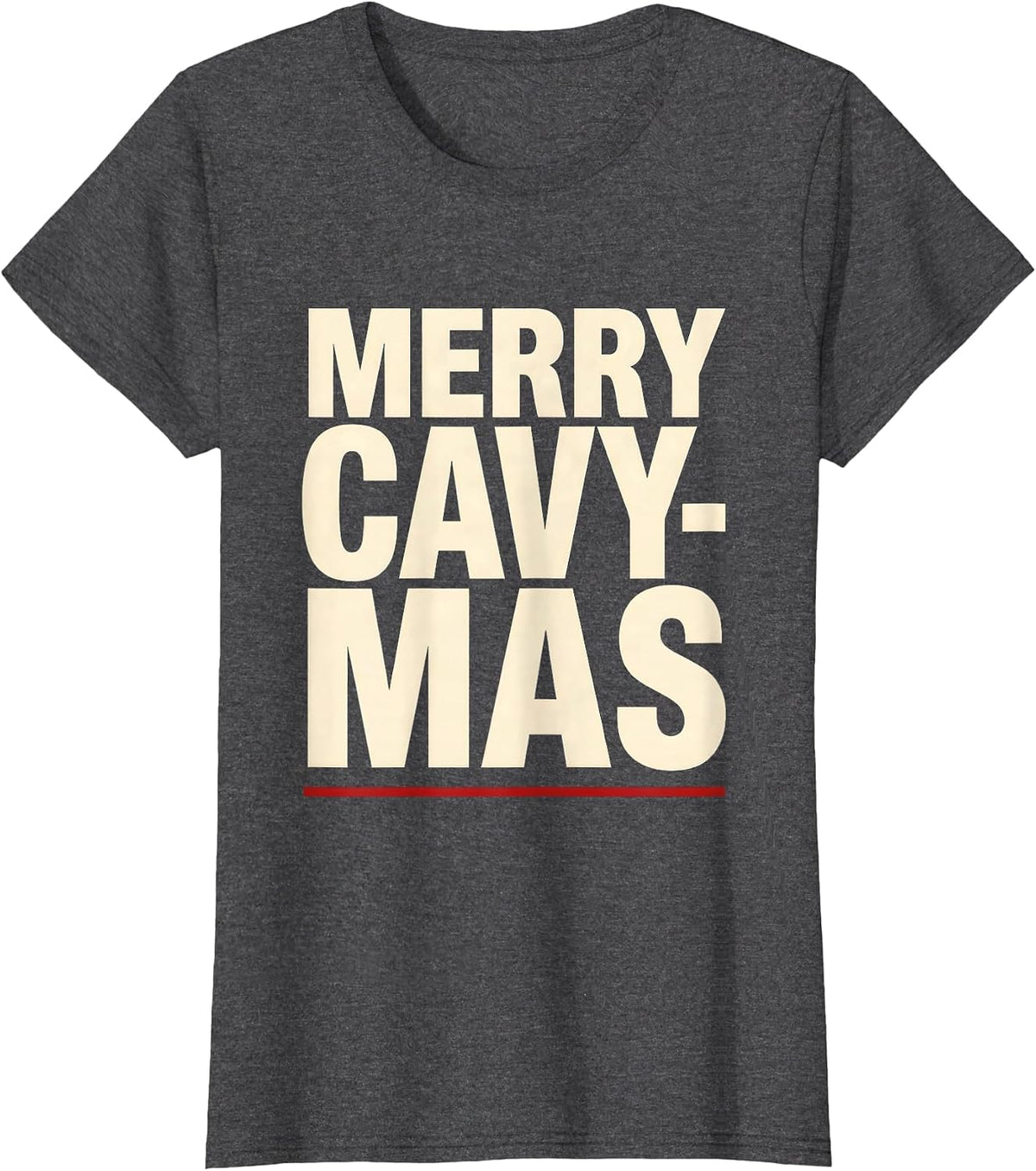 Women's Merry Cavy-mas Funny Guinea Pig Christmas Pet Lover Humor T-Shirt - Dark Heather Grey