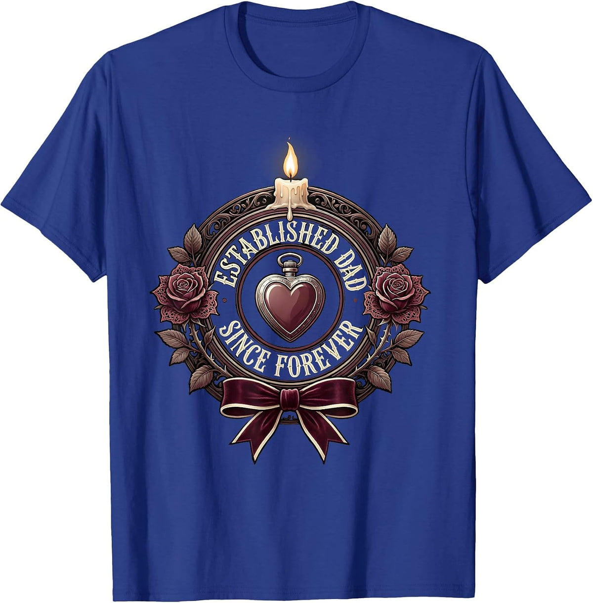 Men's Established Dad Since Forever Funny Father Design T-Shirt - Royal Blue