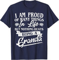 Best Granda Ever I am Proud of Many Things Being A Granda T-Shirt - Navy Blue