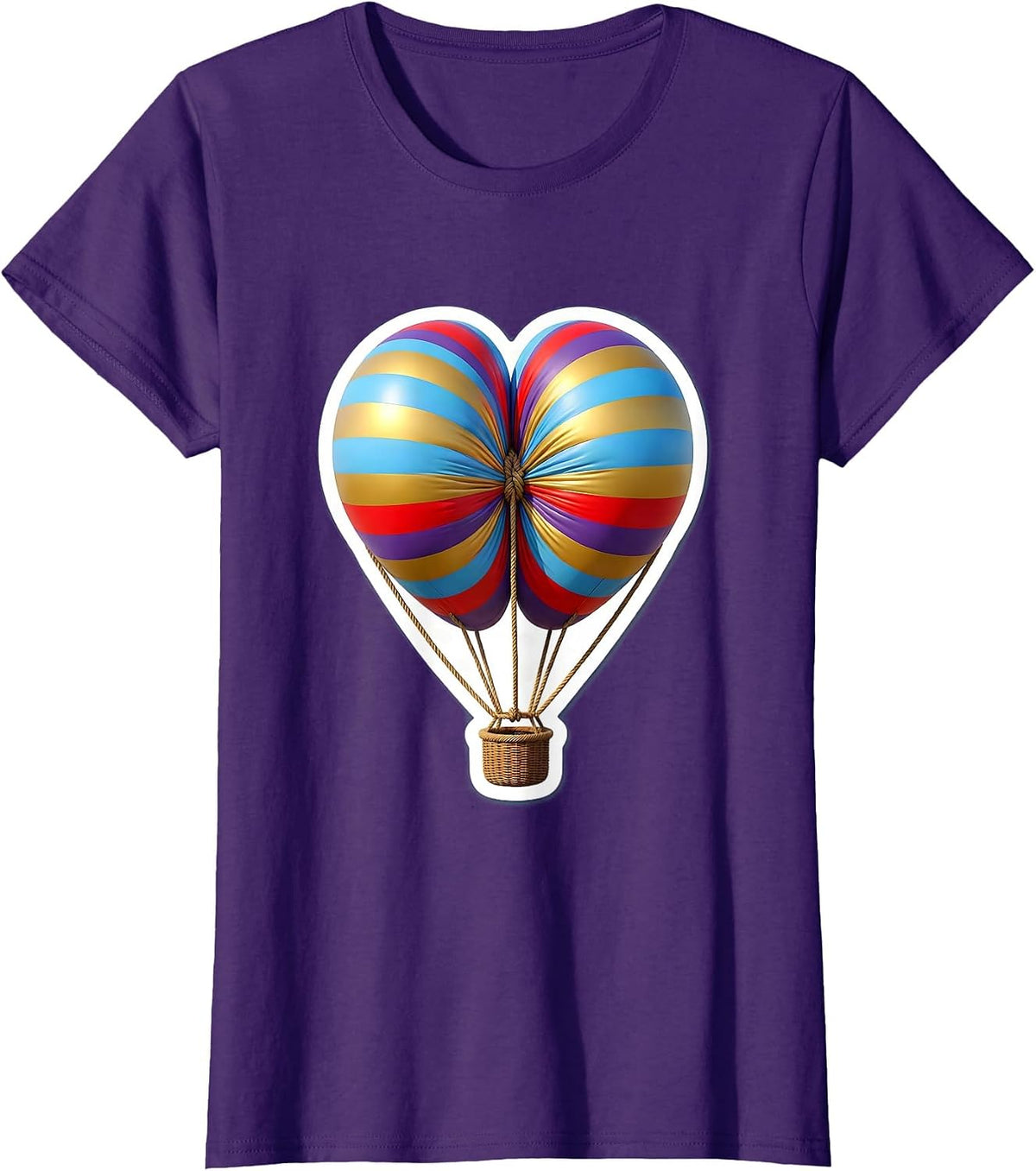 Women's Down Syndrome Awareness Hot Air Balloon Chromosome T-Shirt - Purple