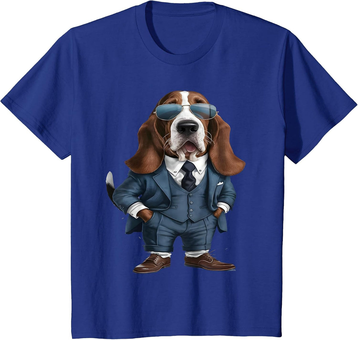 Men Woman Basset Hound Suit Basset Hound T-Shirt - Royal Blue