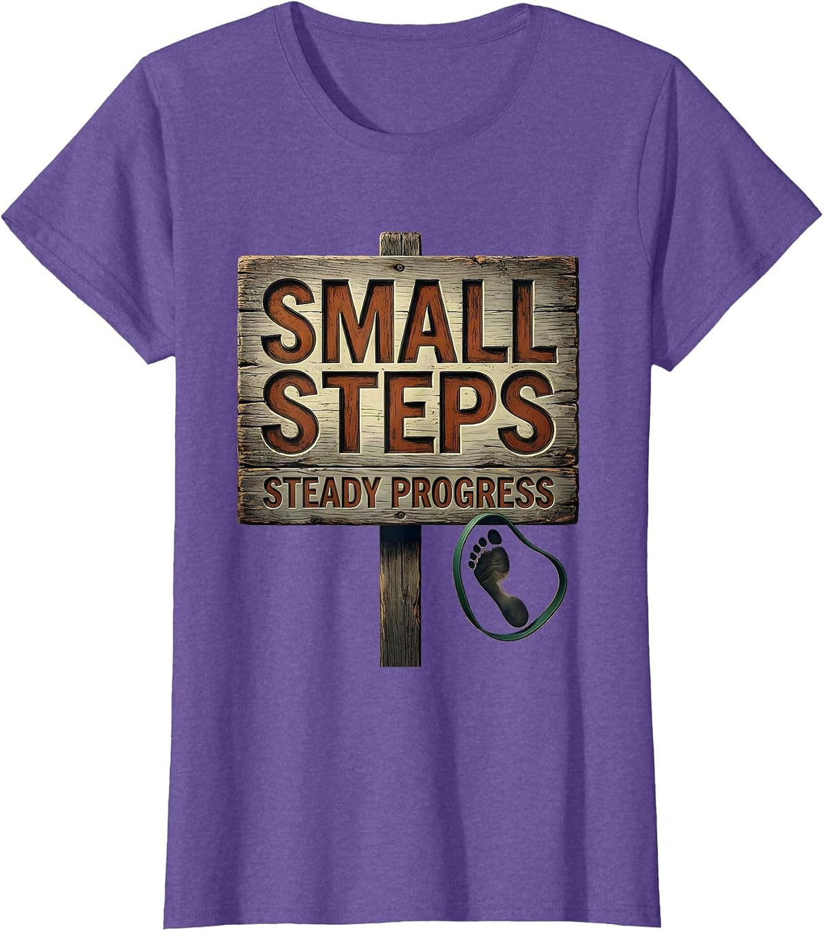 Small Steps, Steady Progress Vintage Occupational Therapy OT T-Shirt - Purple Heather
