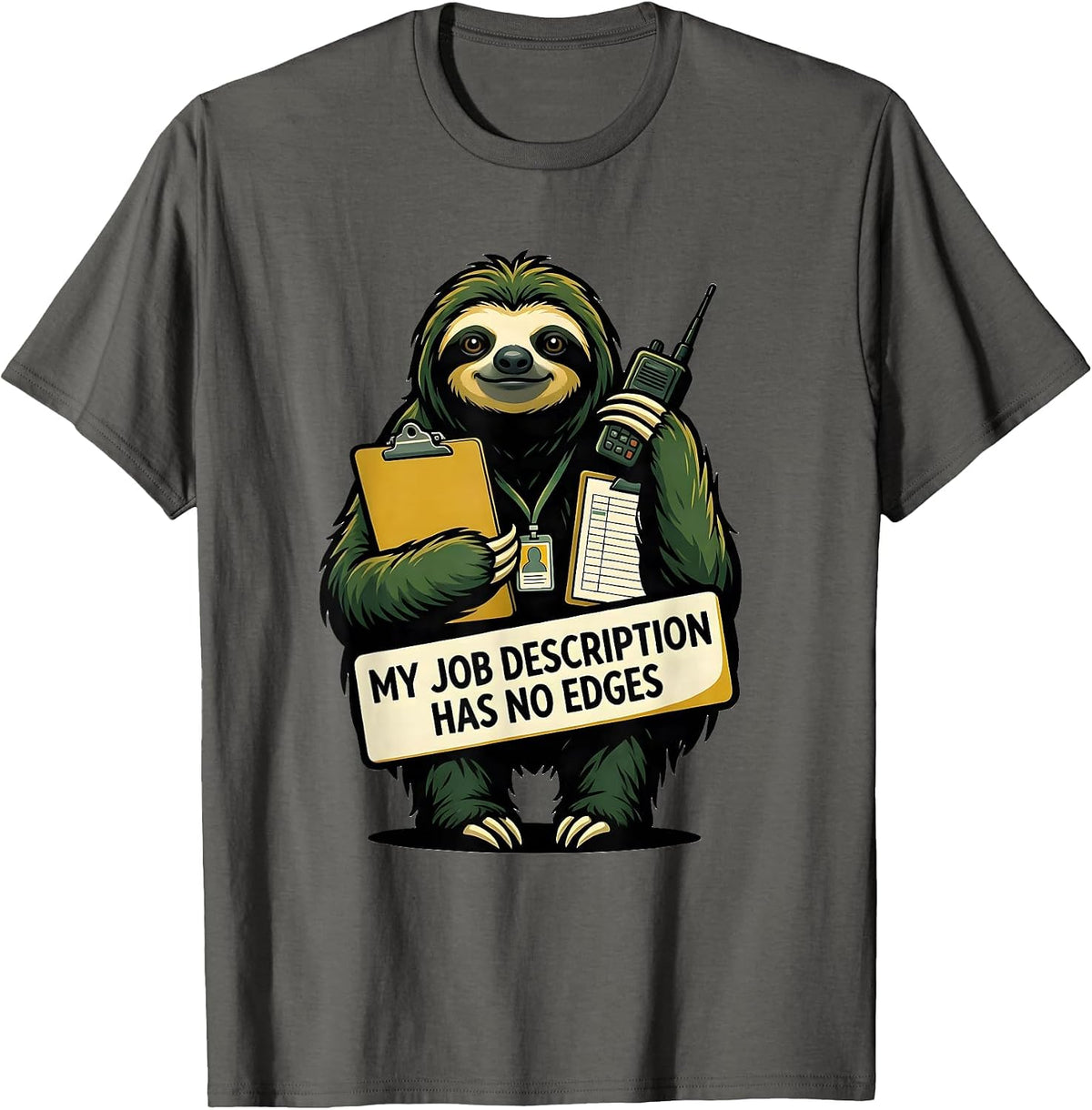 Men's My Job Description Has No Edges Funny SPED Teacher Aide Para T-Shirt - Asphalt Grey