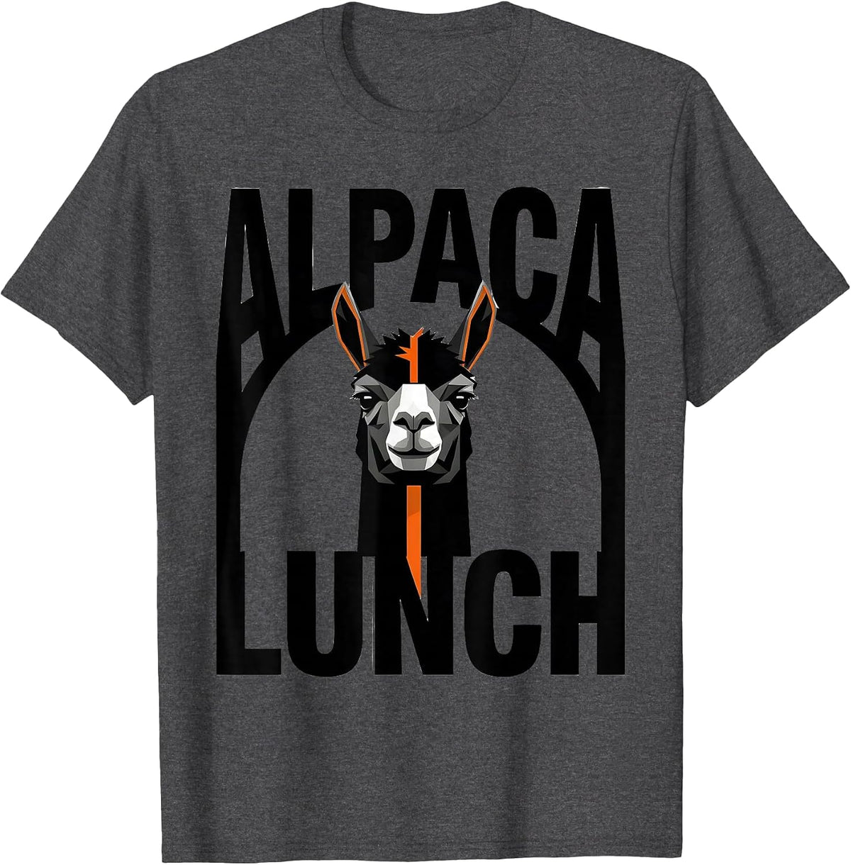 Alpaca Lunch Brutalist Graphic Funny Alpaca Lover Gift T-Shirt - Dark Heather Grey
