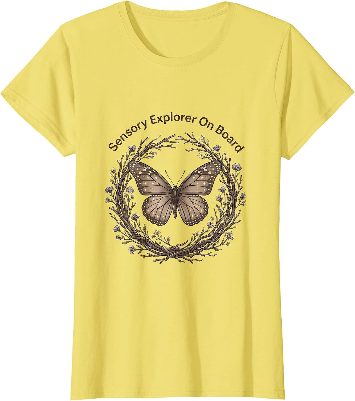 Women's Sensory Explorer On Board Autism Awareness Design T-Shirt - Lemon Yellow