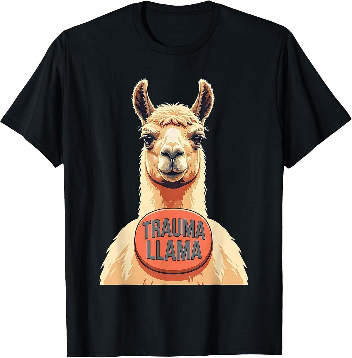 Men's Trauma Llama Funny Llama Alpaca Lover Gift Novelty Animal T-Shirt - Black