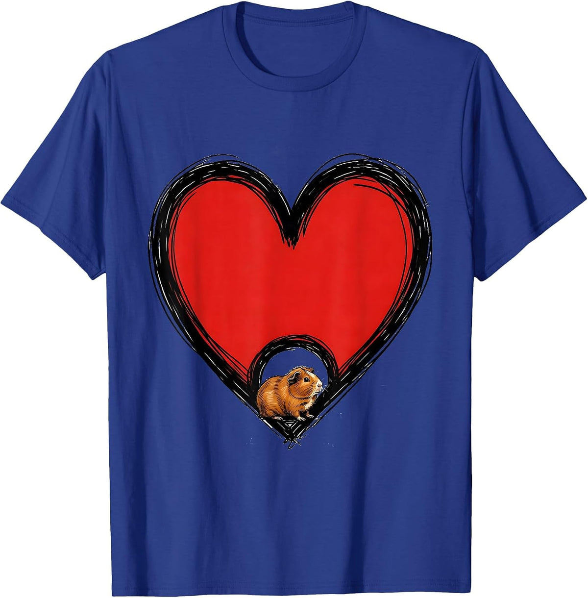 Heart Guinea Pig Fan Gift Cute Animal Lover T-Shirt - Royal Blue