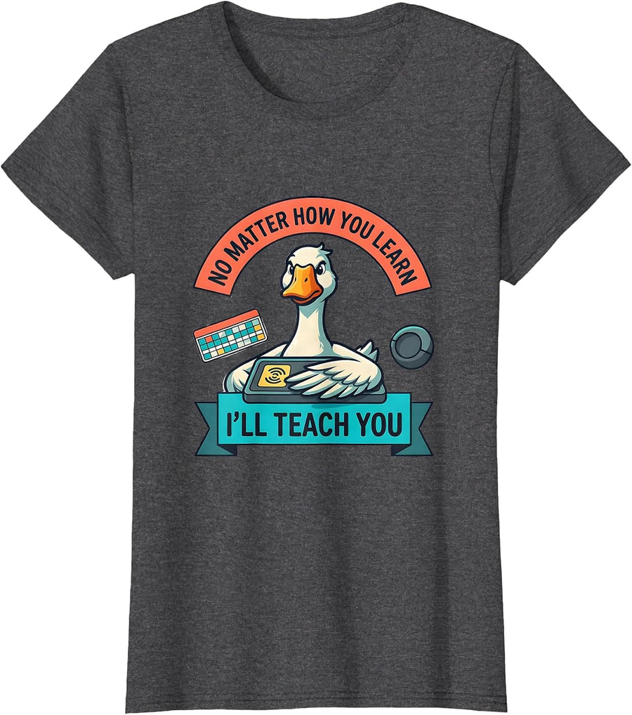 Women's No Matter How You Learn, I'll Teach You Funny SPED Teacher T-Shirt - Dark Heather Grey